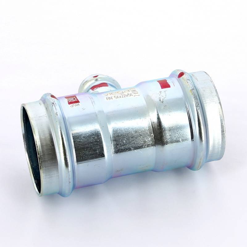 Тройник пресс Viega Prestabo 54х22х54 мм оцинкованная сталь 558819