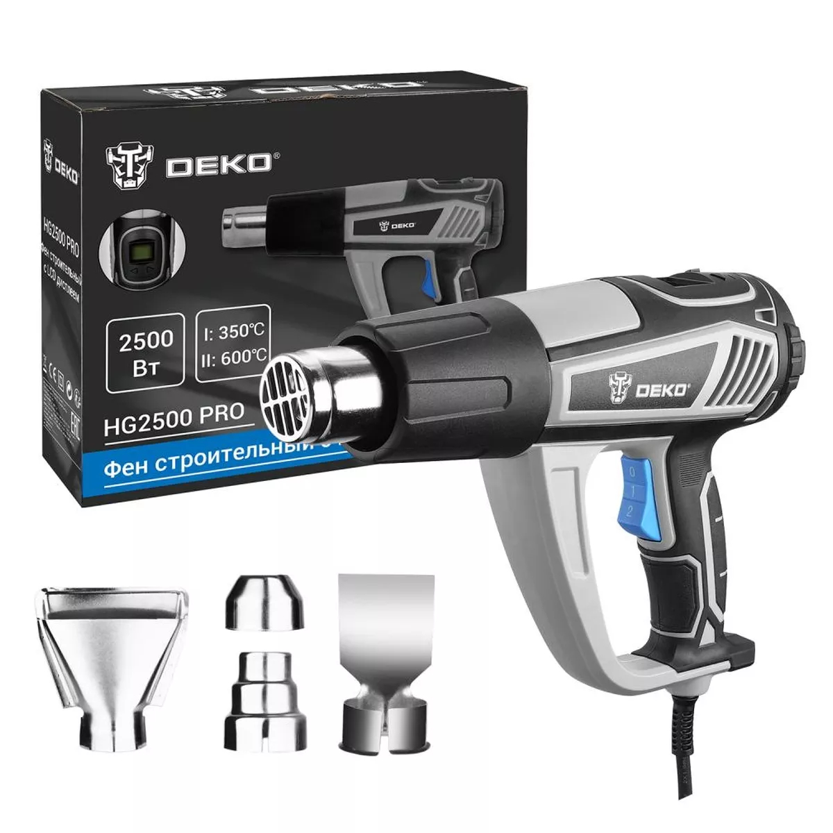 Фен строительный DEKO HG2500 PRO 2500 Вт с LCD дисплеем HG2500 PRO