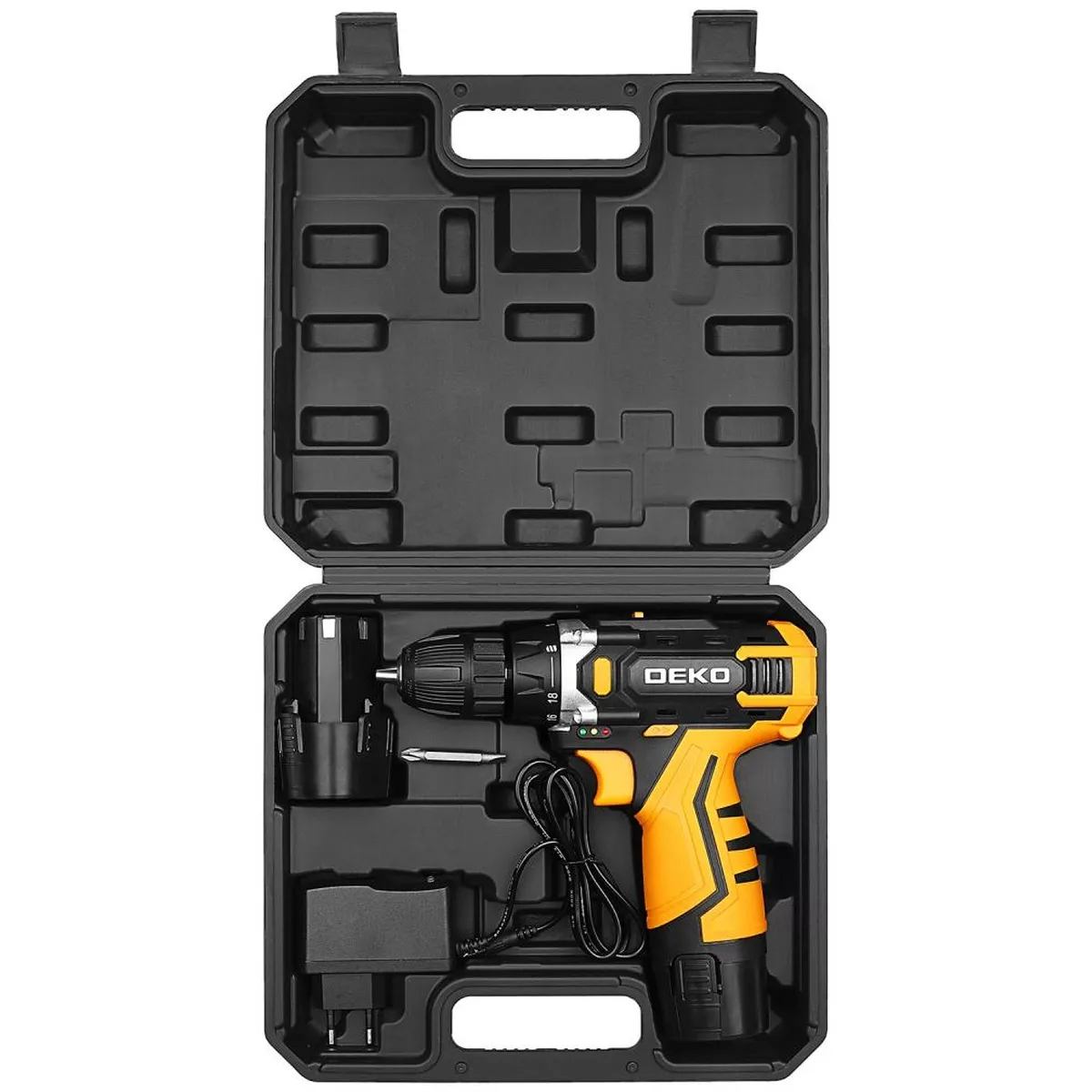 Дрель-шуруповерт аккумуляторная DEKO DKCD12V 12 В 2x1.5 Ач кейс DKCD12V