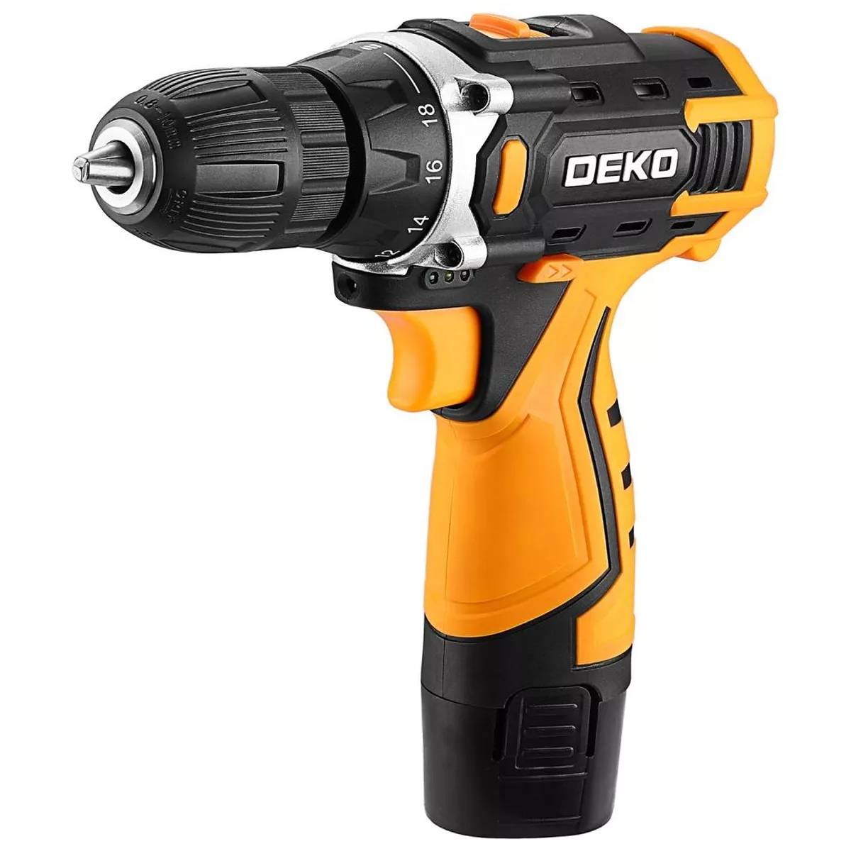 Дрель-шуруповерт аккумуляторная DEKO DKCD12V 12 В 2x1.5 Ач кейс DKCD12V