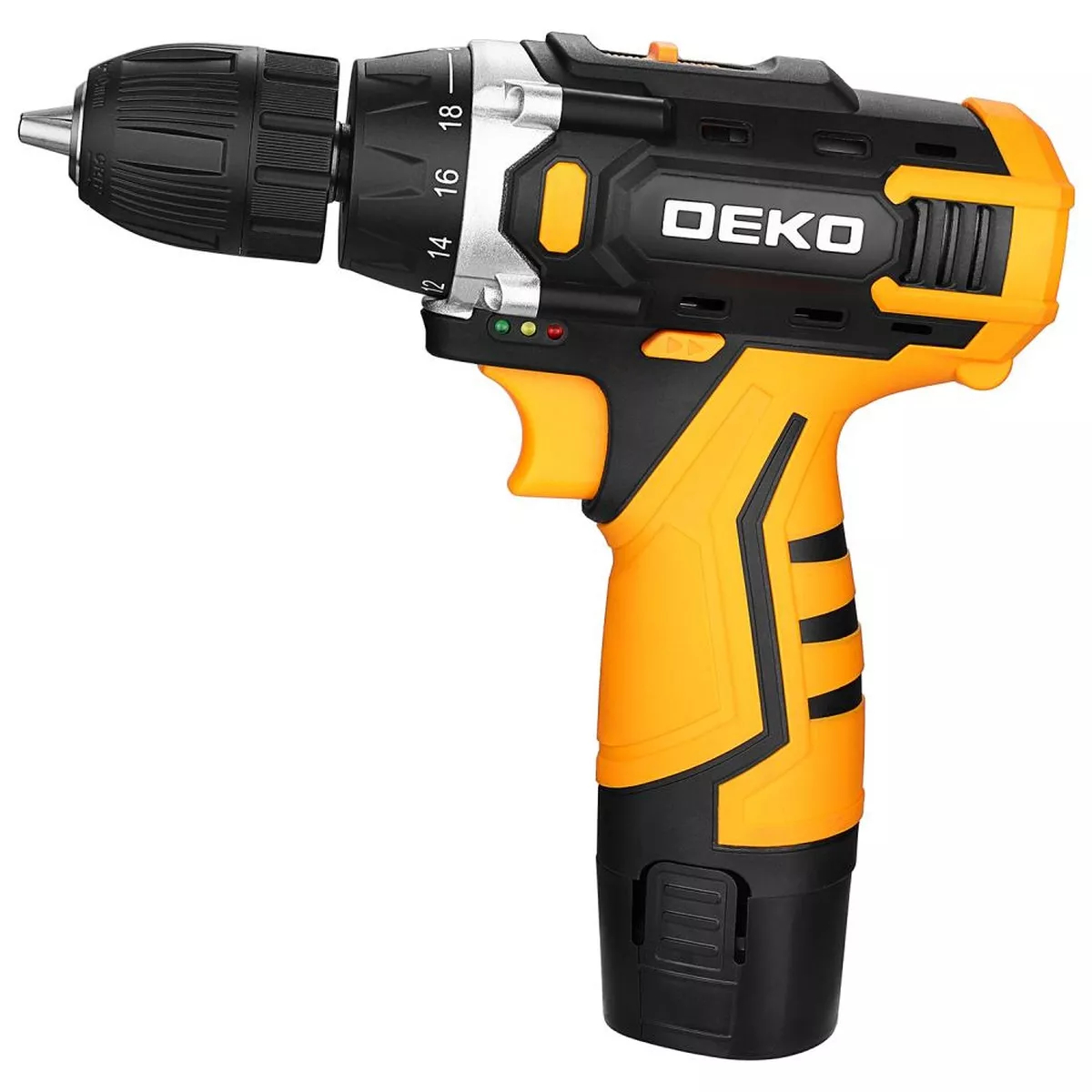 Дрель-шуруповерт аккумуляторная DEKO DKCD12V 12 В 2x1.5 Ач кейс DKCD12V