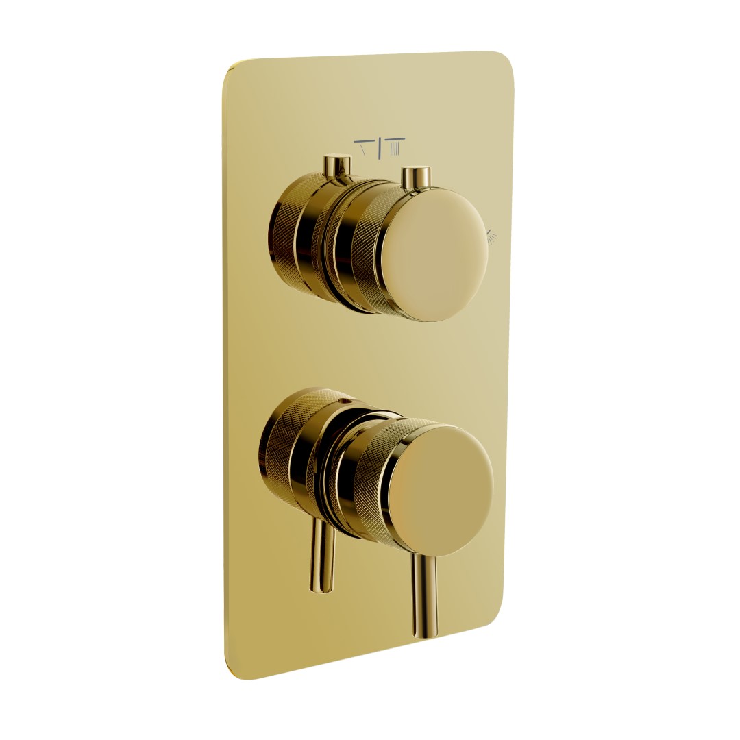 Смеситель термостатический встраиваемый Boheme Cell на 2 потребителя с внутренней частью gold 135-2-G