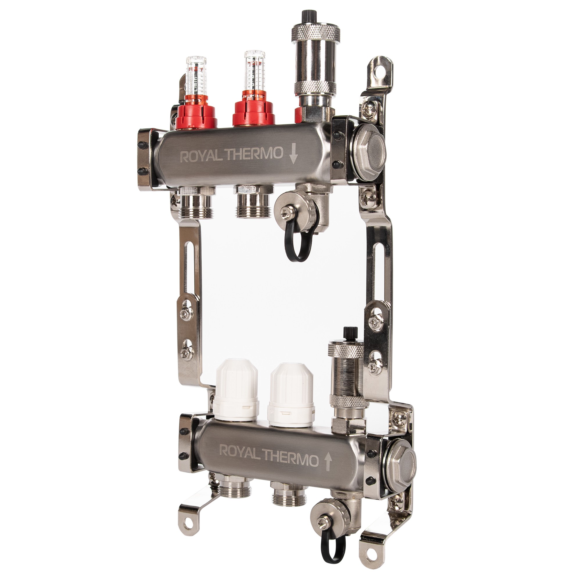 Комплект Royal Thermo: коллектор RTE с расходомерами 5 выходов и смесительный узел RoyalMix OPTIMAL RTE 01.05/RTE 07.001