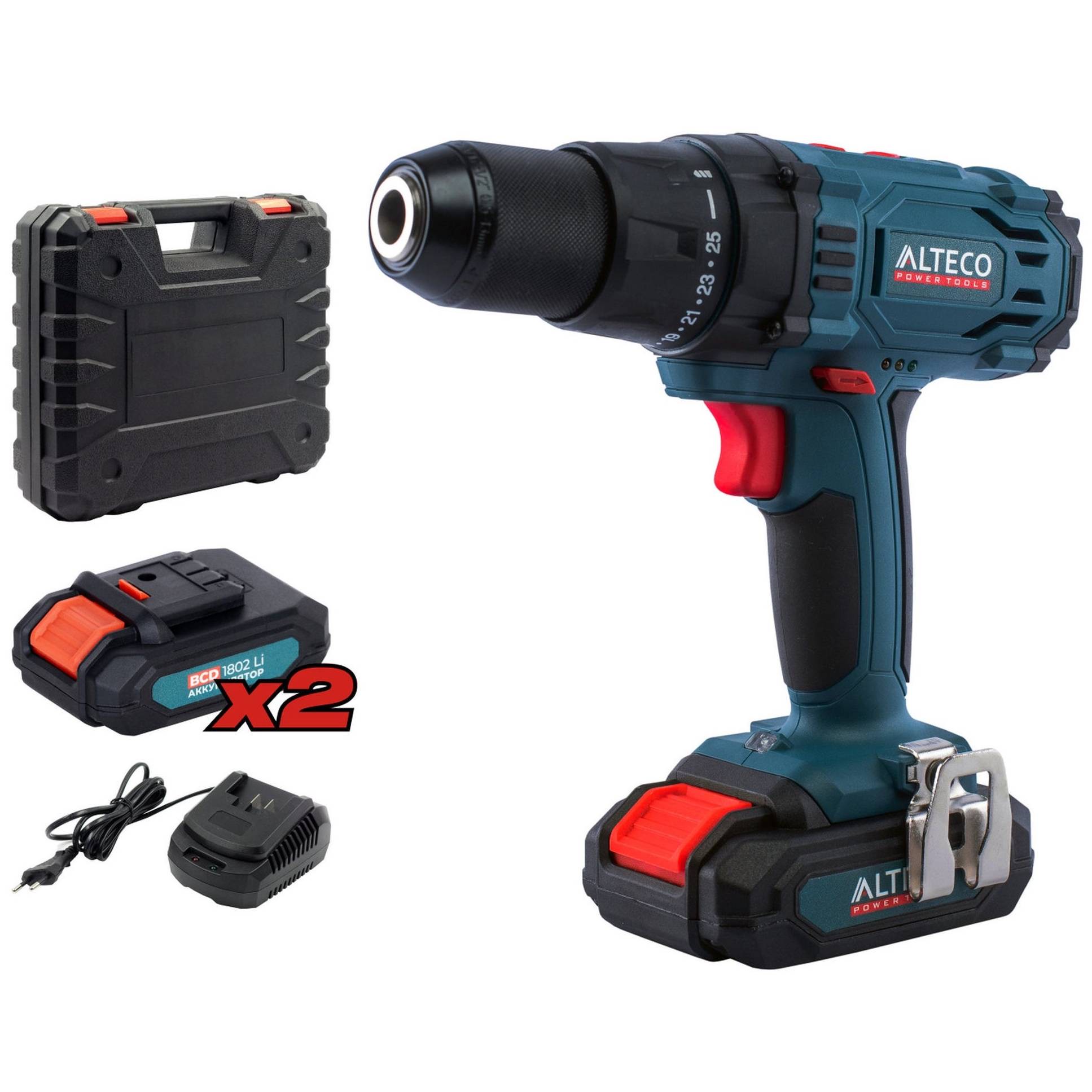 Аккумуляторная дрель-шуруповерт ALTECO CD 1813 Li X2