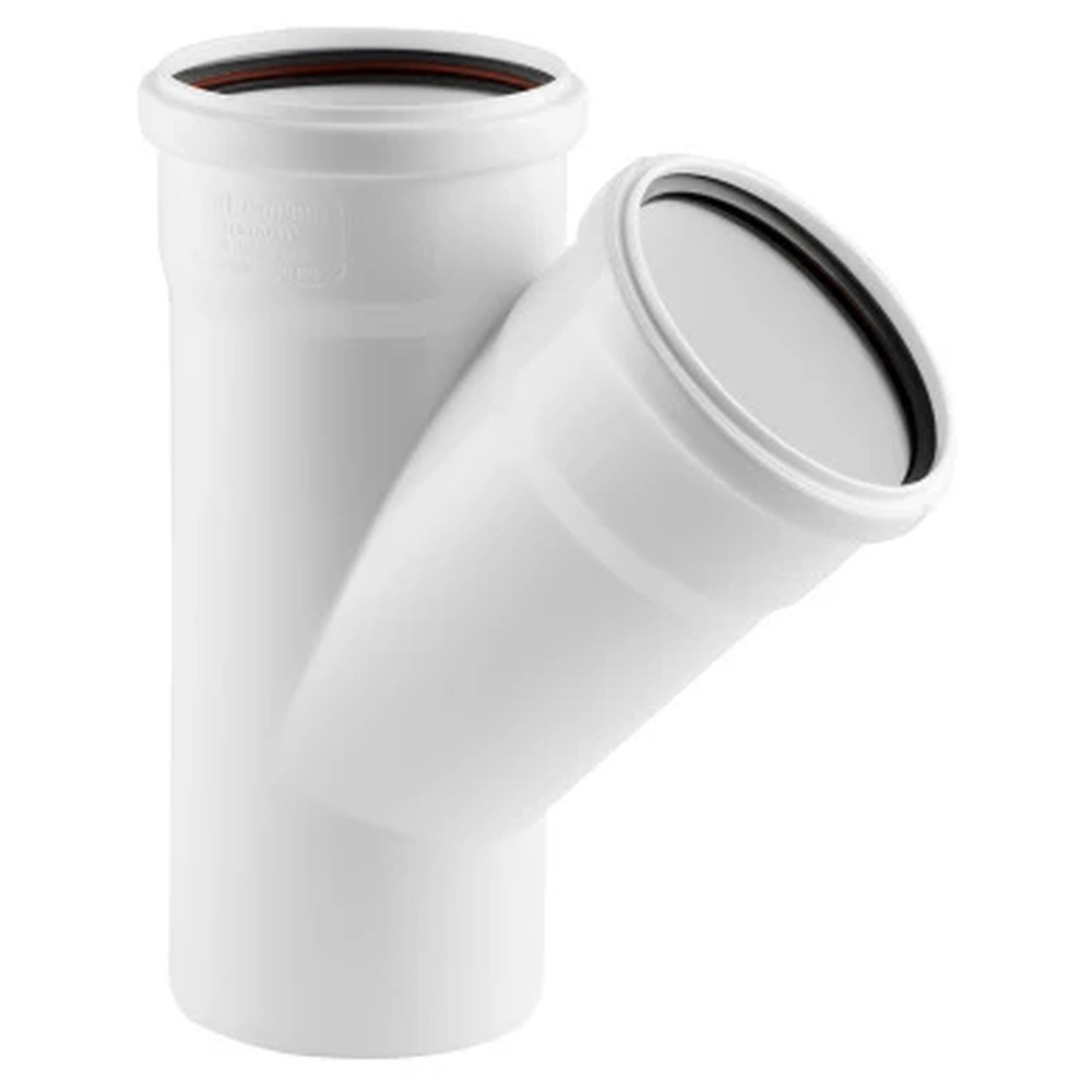 Тройник канализационный бесшумный RTP BETA ELITE 110х110х45° белый 1654822