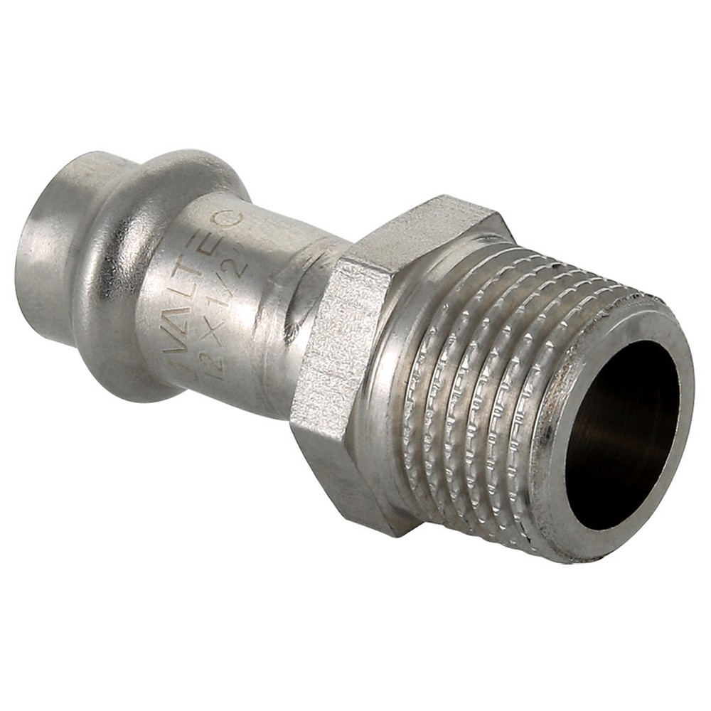 Соединитель пресс Valtec из нержавеющей стали НР 15 мм x 3/4 VTi.901.I.1505 (уп. 5 шт)