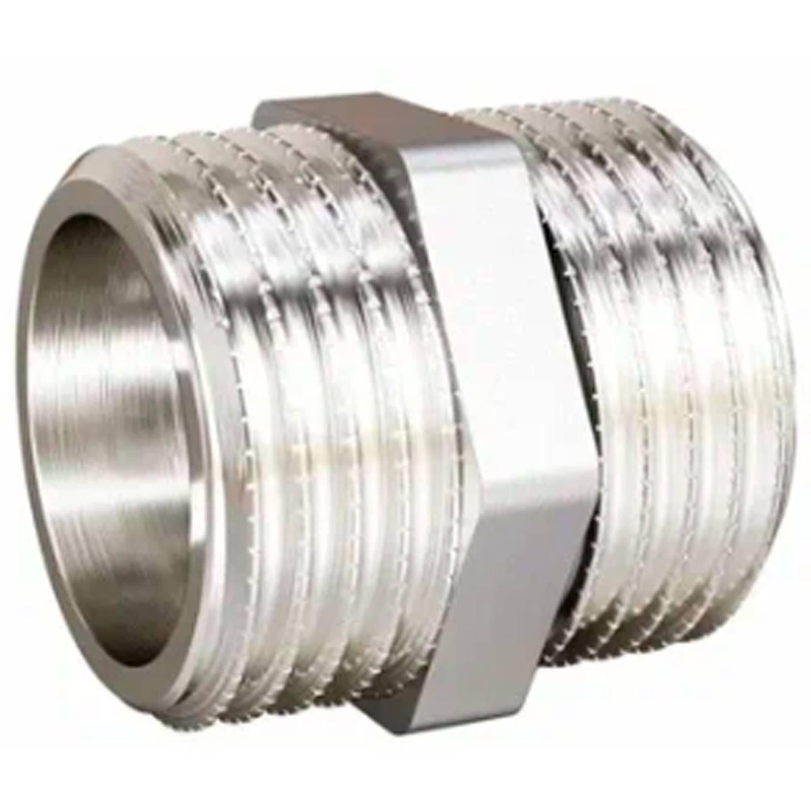 Ниппель прямой LD DN32 1 1/4 нр-нр латунь никелированная 1558153