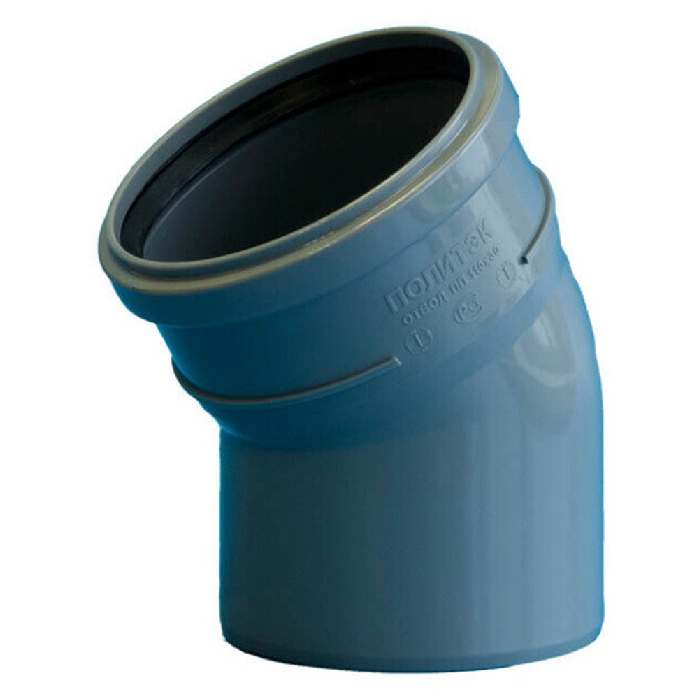 Отвод канализационный Политэк ПП 50x30° серый 11050030