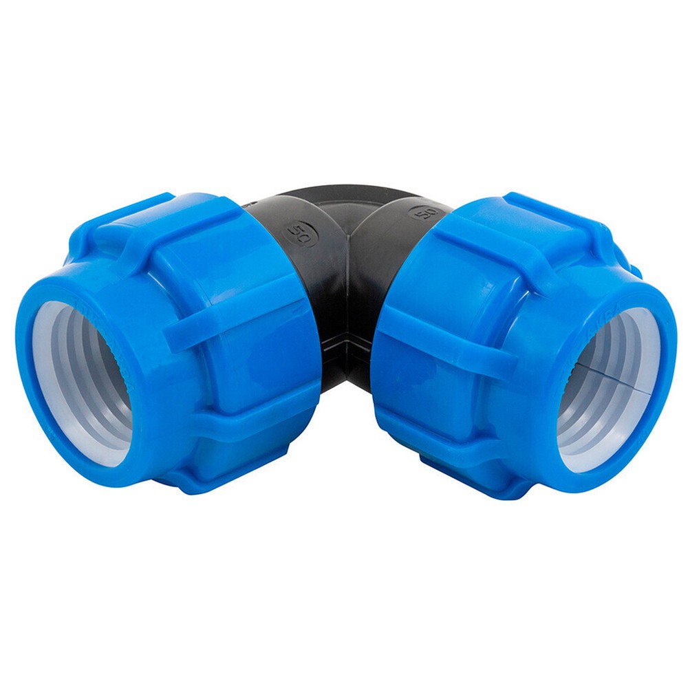 Отвод ПНД компрессионный Политэк 20 мм 90° 1653851