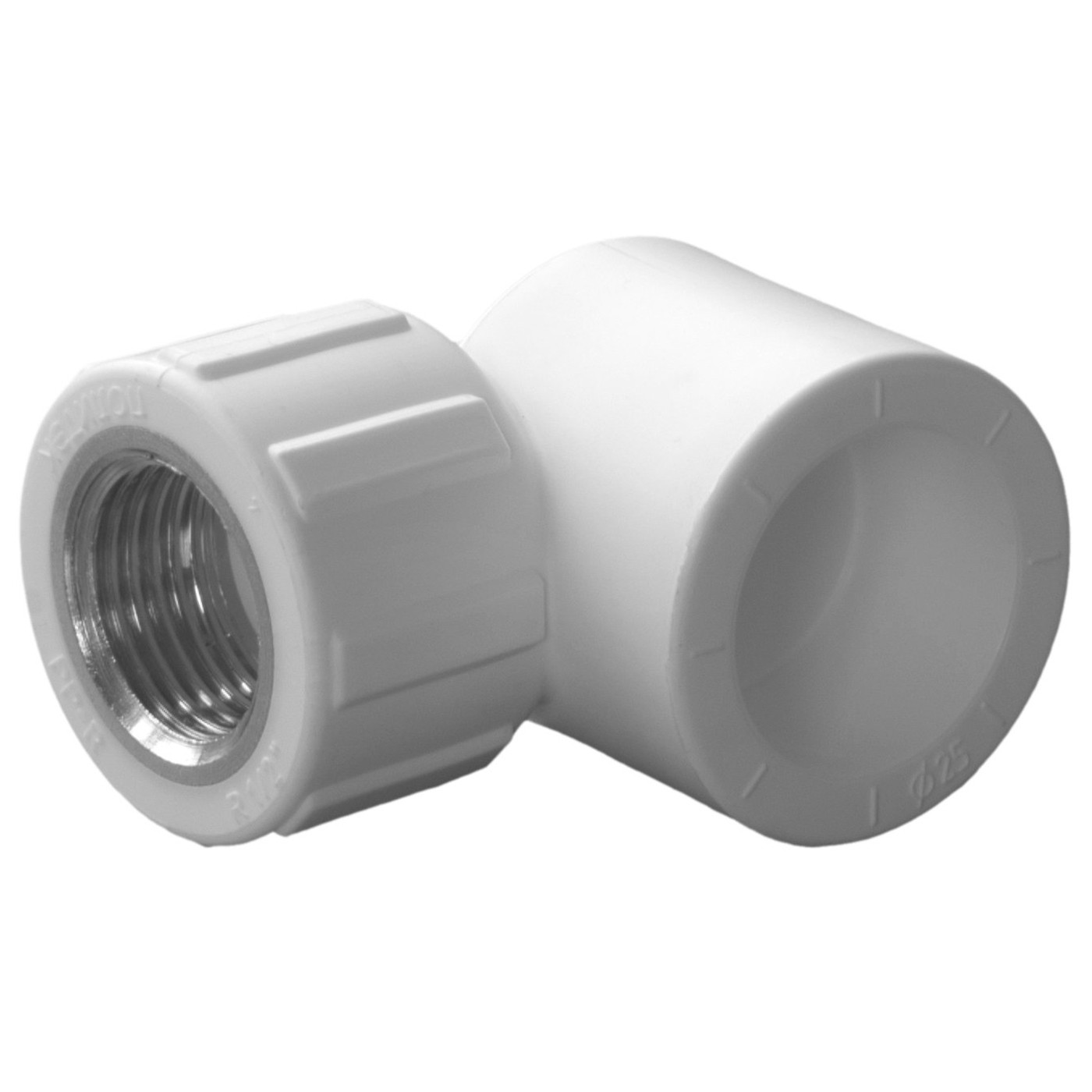 Угольник комбинированный полипропиленовый Политэк 25x3/4 ВР белый 1674016