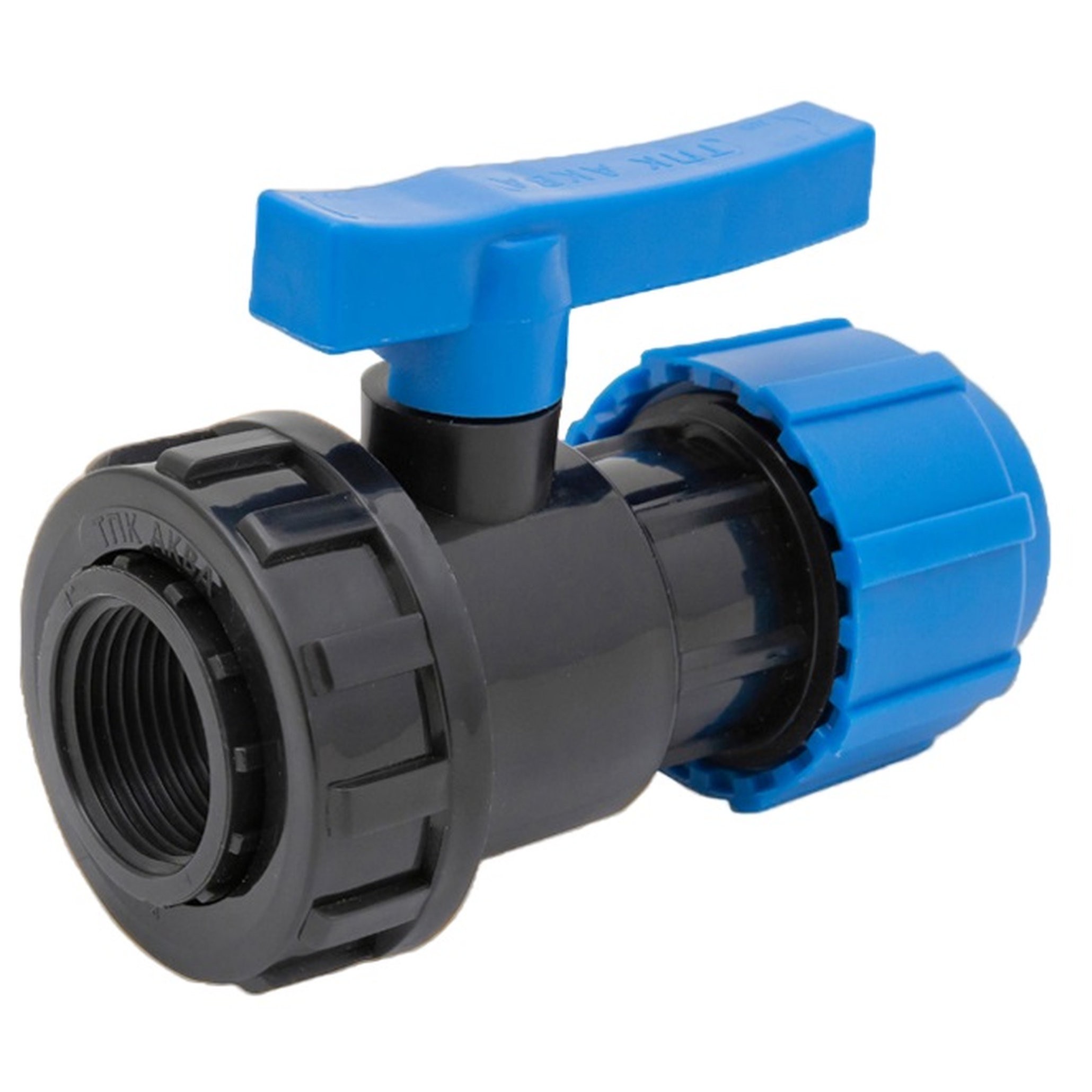 Кран шаровой компрессионный ТПК-АКВА разъемный d 40 мм x 1 дюйм ВР 554040010