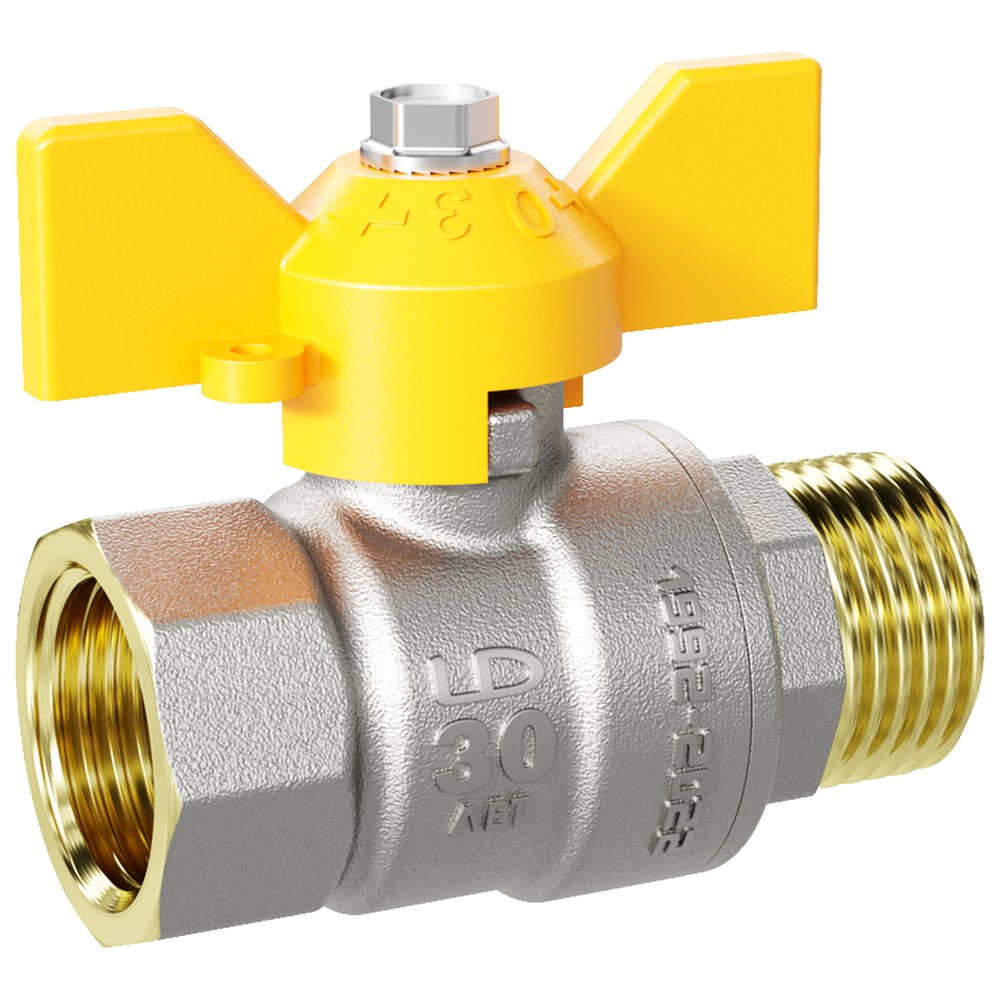 Кран шаровой газовый LD Pride 3/4 ВН бабочка упаковка 22 шт 47.352.20