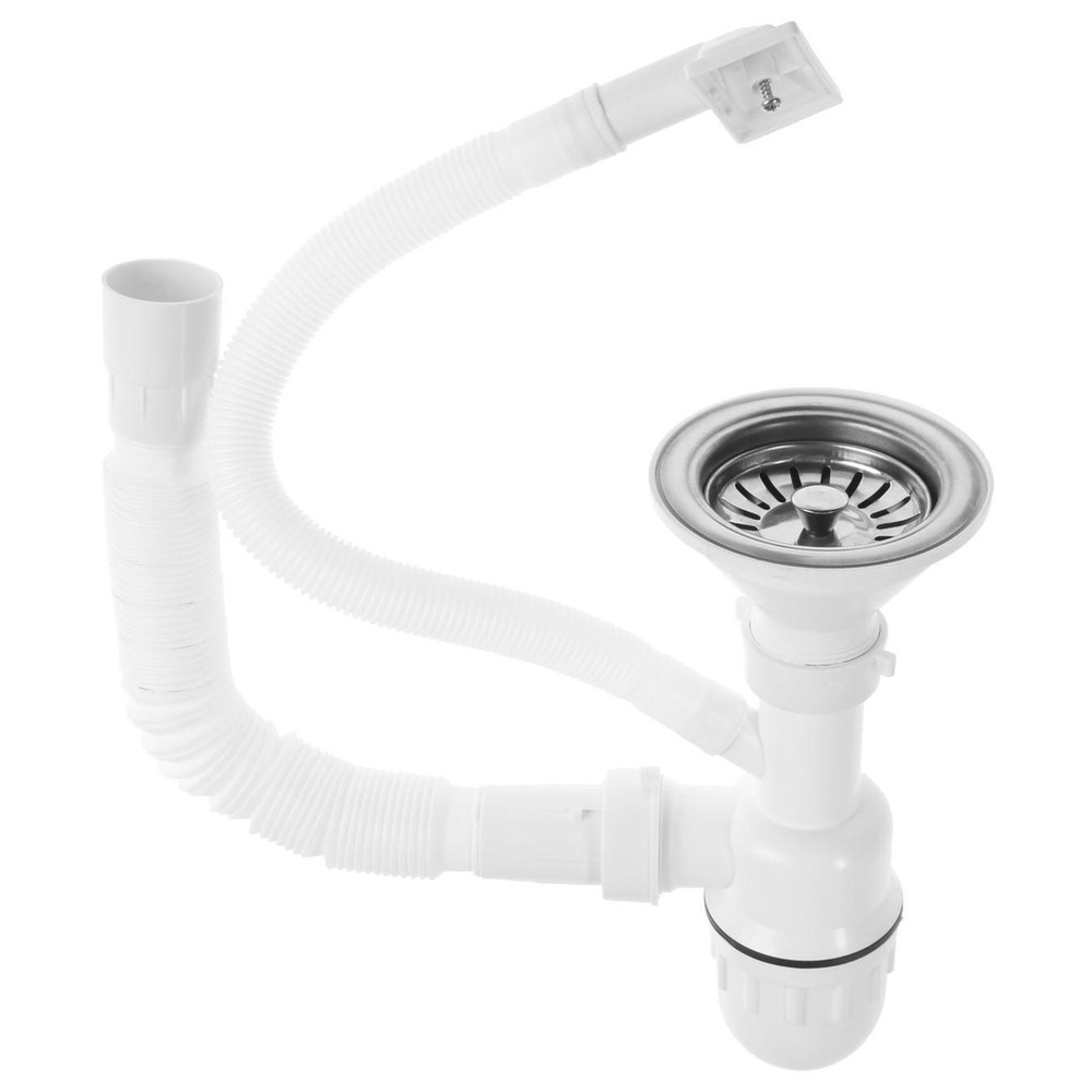 Мойка кухонная Jif врезная круглая нержавеющая сталь 0.8 мм 490x170 мм с сифоном НС-1656634