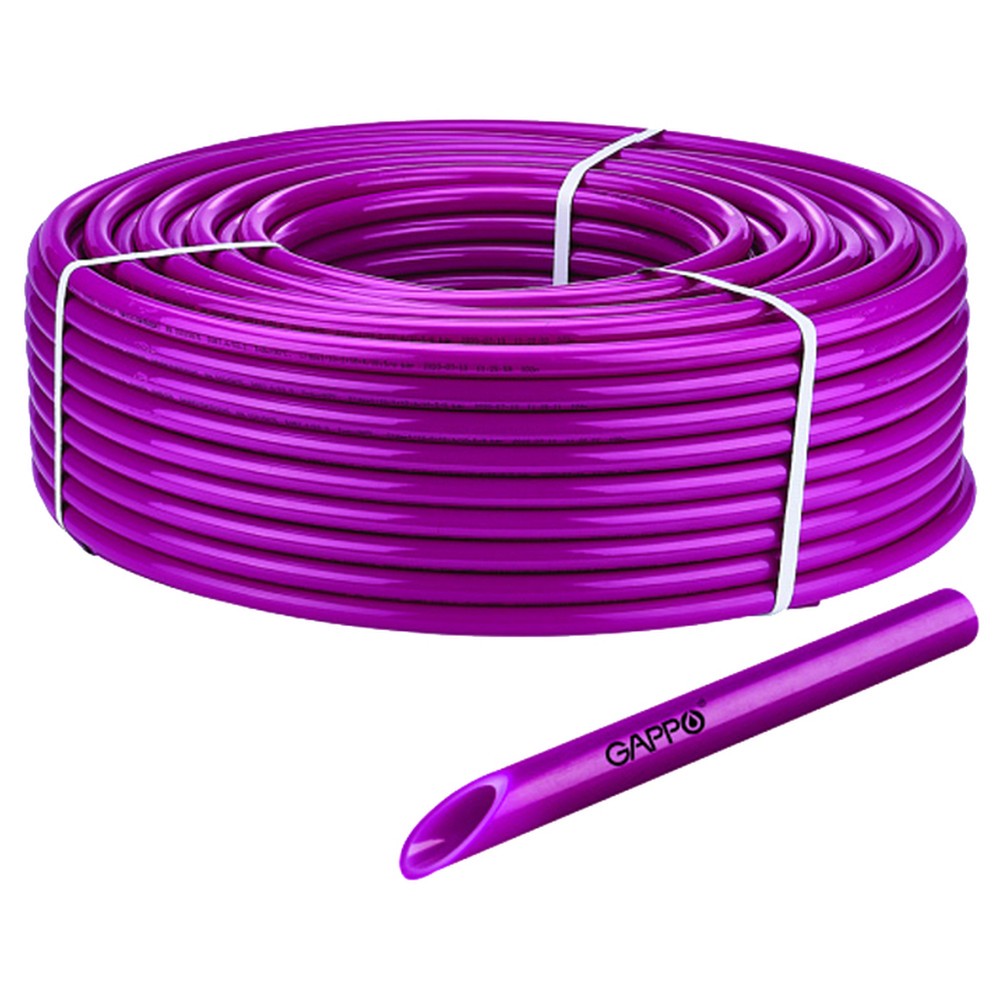 Труба из сшитого полиэтилена Gappo PE-RT II EVOH 20х2.8 мм фиолетовая G1379
