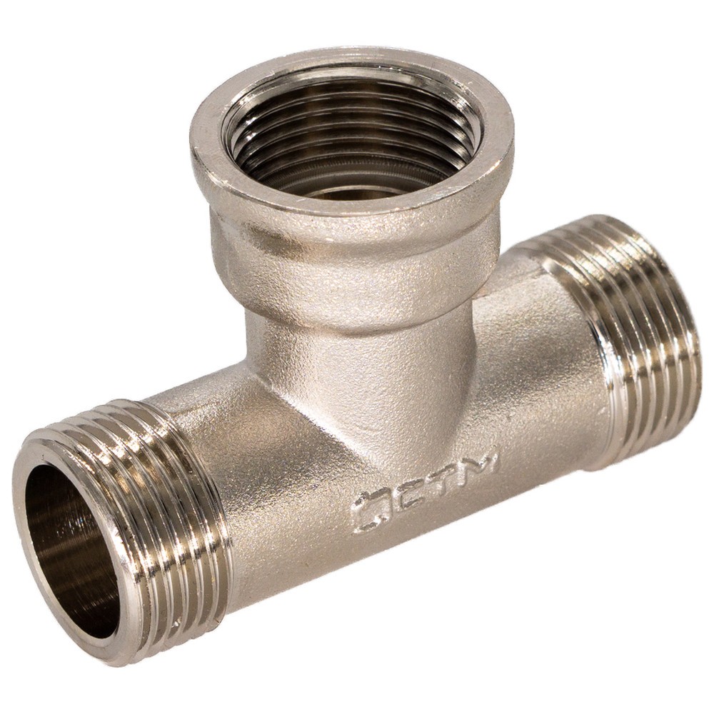 Тройник латунный СТМ 3/4 НВН никелированный 1229487