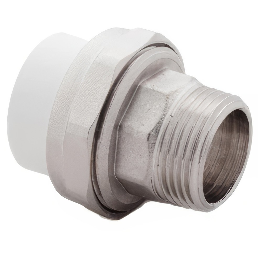 Муфта комбинированная разъемная (американка) RTP 20 мм x 1 НР белая 14686