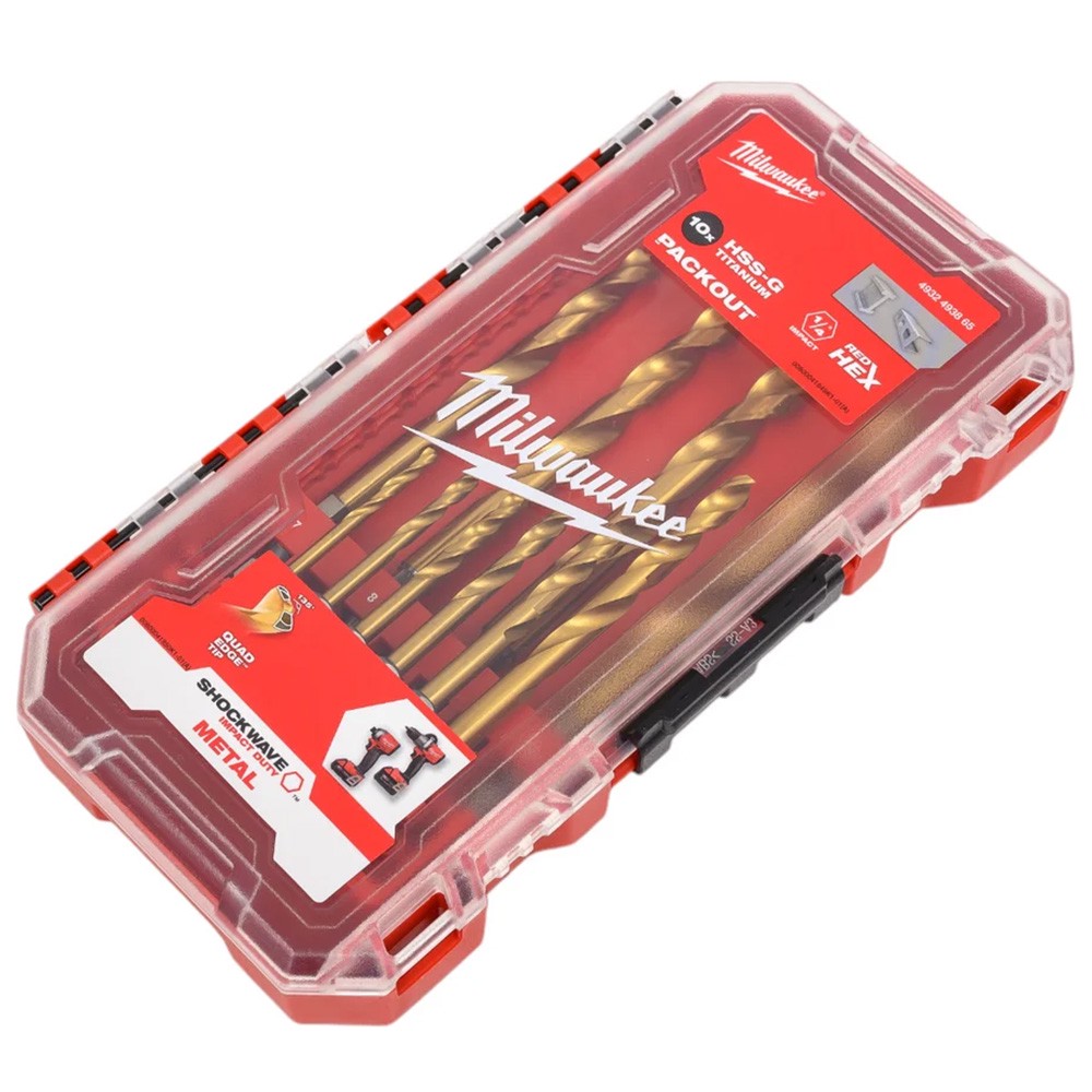 Набор сверл по металлу Milwaukee RedHEX HSS-TiN 3-10 мм 10 шт 4932493865