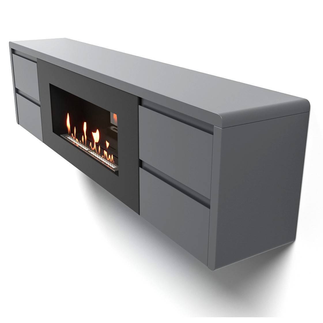 Тумба с биокамином Firelight BFP/P-1700 lux графит 1616366