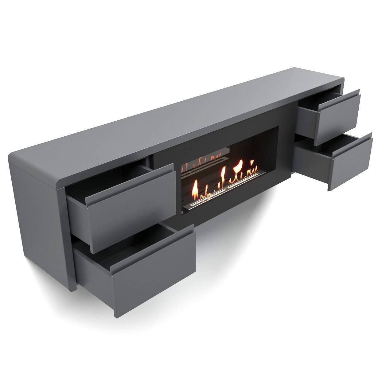 Тумба с биокамином Firelight BFP/P-1700 lux графит 1616366