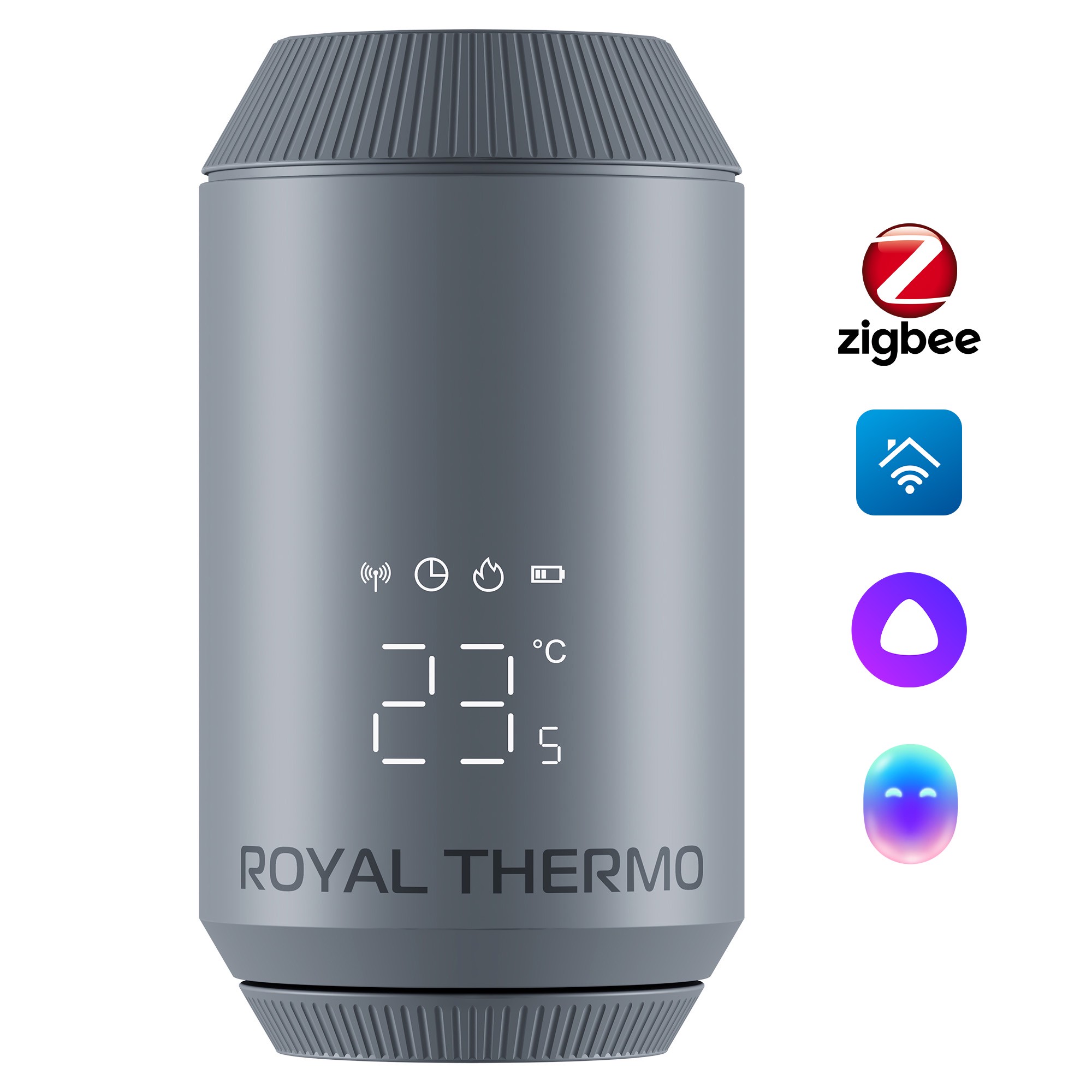 Термостат радиаторный электронный Royal Thermo Smart Heat 2.0 серебристый НС-1735440