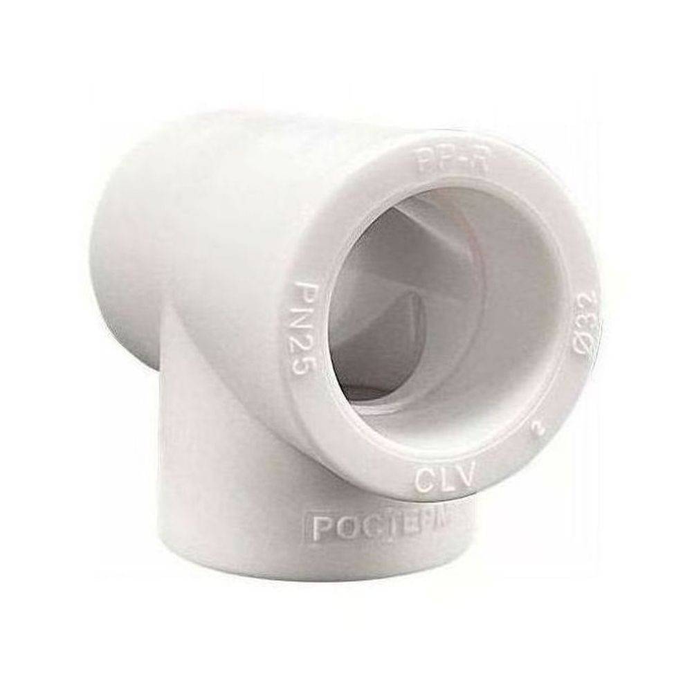Тройник полипропиленовый РОСТерм PPR 90° 90 мм белый НС-1517227
