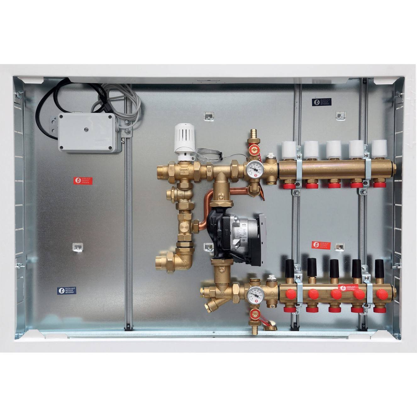 Коллекторный узел Giacomini R557R со смесительной группой 1 x 18 на 7 выходов R557RY027