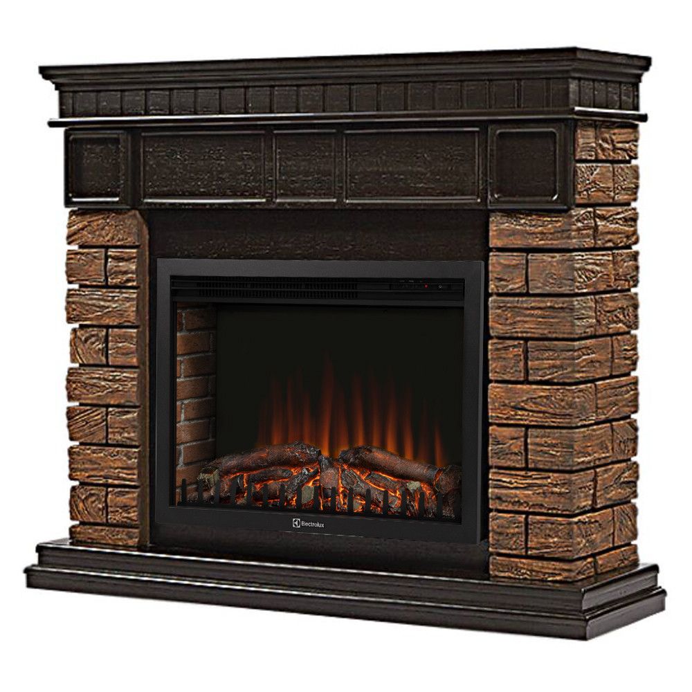 Каминокомплект: Очаг Electrolux 3020RLS N, портал Bricks Wood 30 кам. кор. шп. т.д