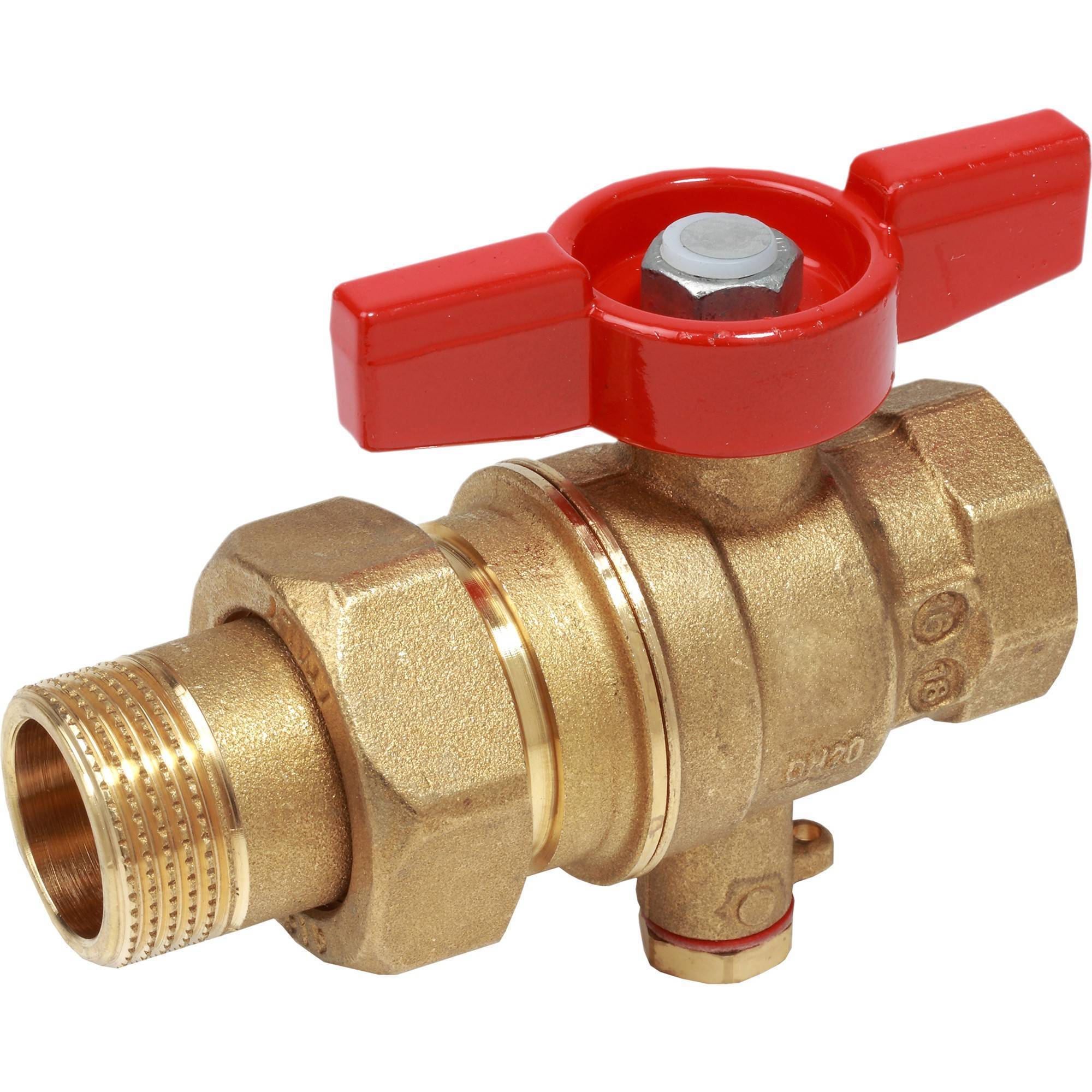 Кран шаровой Giacomini R859T для зонда с отводом 1 ВР-НР ручка-бабочка R859TY007