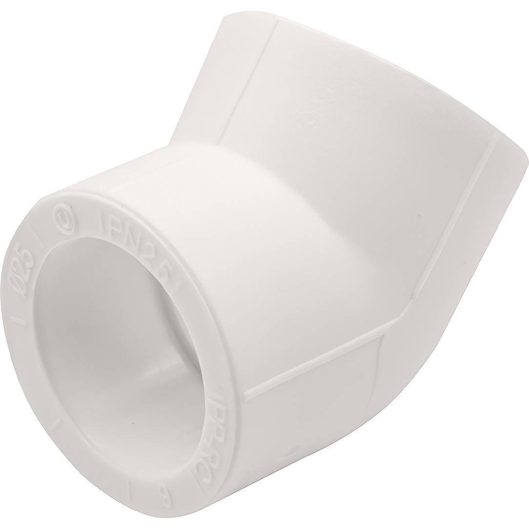 Угольник 45° PP-R THERMOLIGHT 25 мм белый НС-1620653