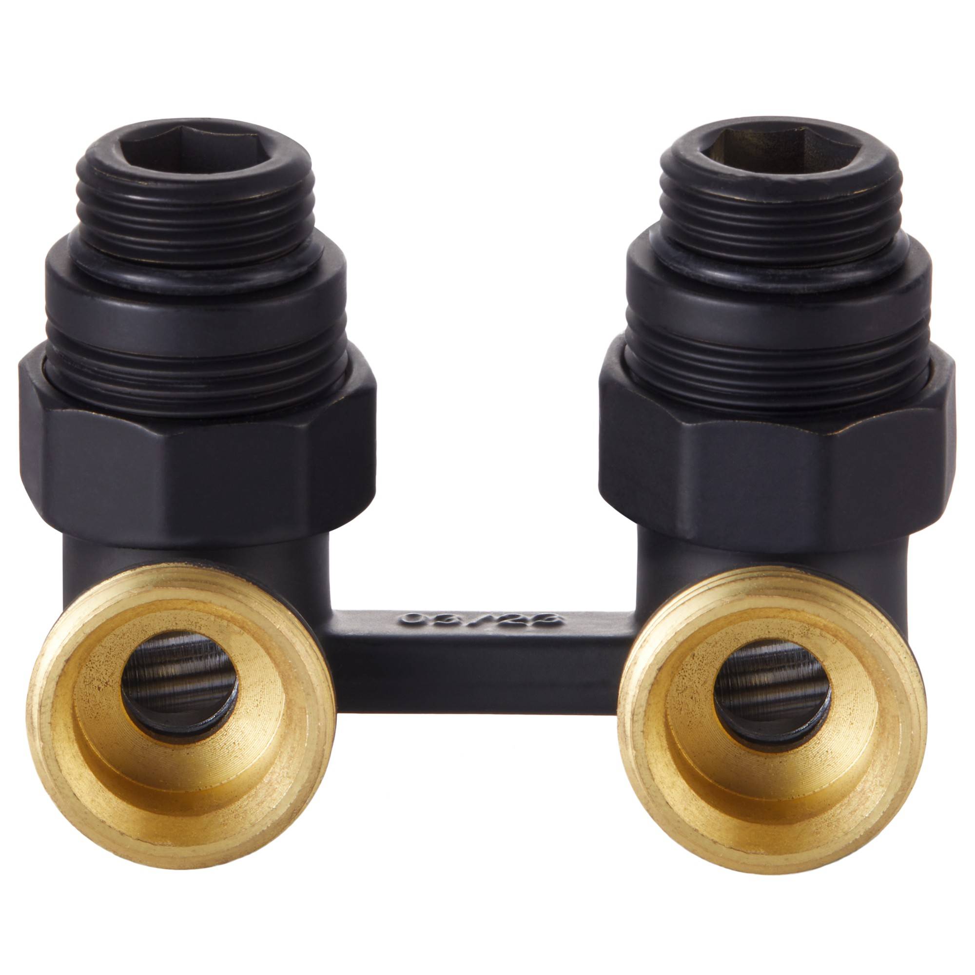 Узел нижнего подключения Royal Thermo угловой 1/2 x 3/4 EK черный RTE 07.00004