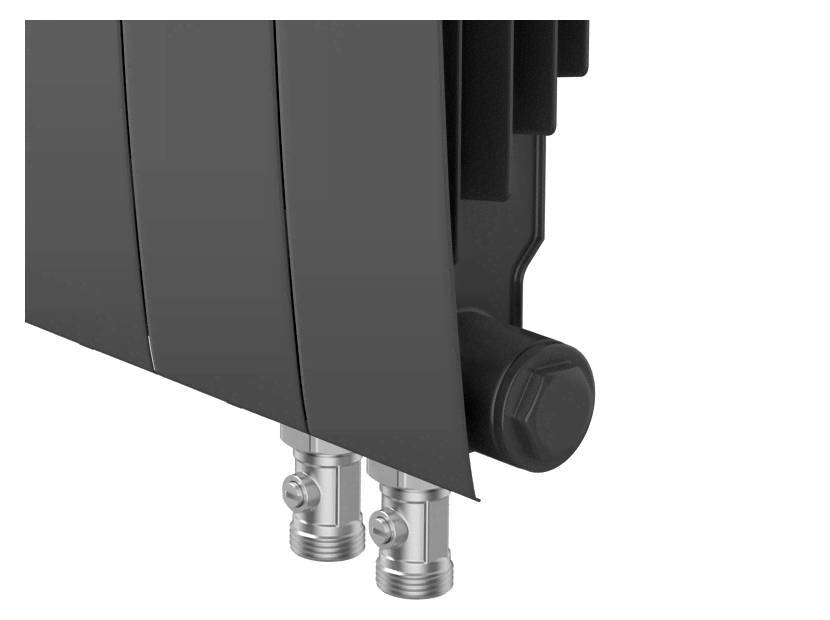 Радиатор биметаллический Royal Thermo BiLiner 350 Noir Sable VDR 14 секций нижнее подключение НС-1346157
