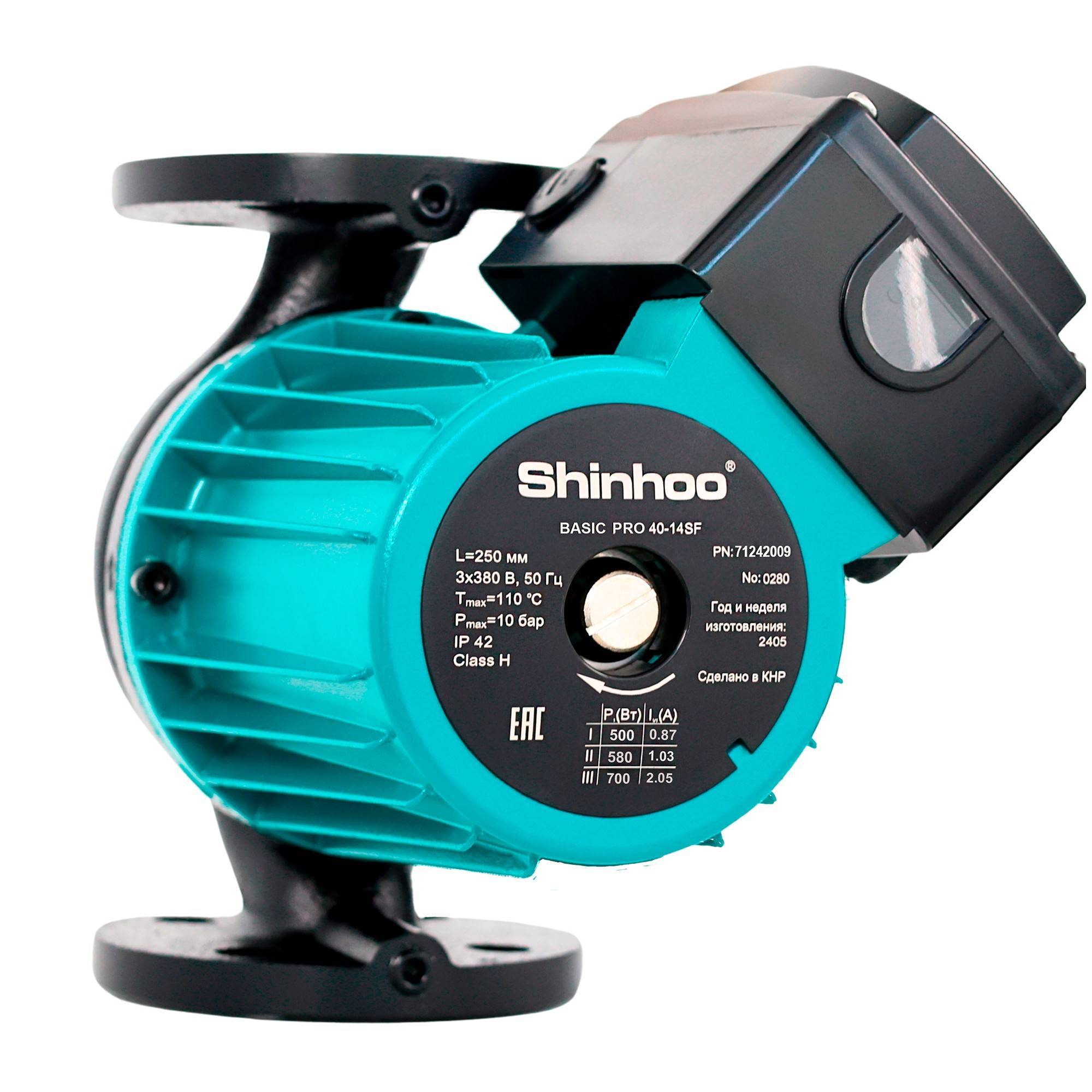Насос циркуляционный Shinhoo BASIC PRO 40-14SF фланцевый 380 В 71242009