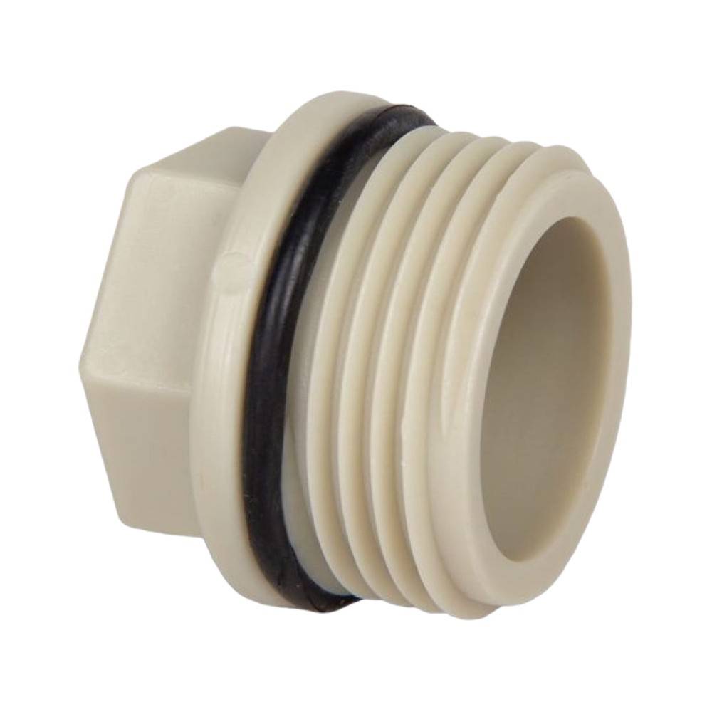 Заглушка резьбовая полипропиленовая Lammin PPR 1 с уплотнительным кольцом серая НС-1641471