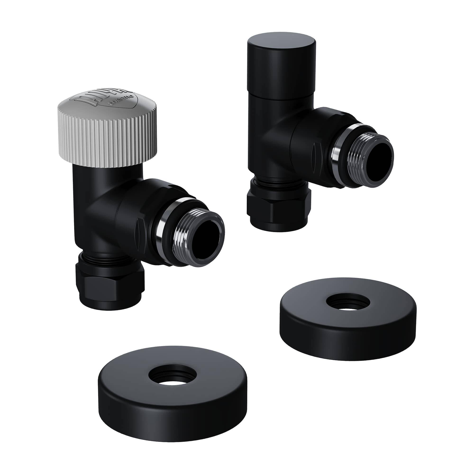 Набор термостатический угловой Royal Thermo Design Pro 15 мм M30x1.5 черный НС-1646650