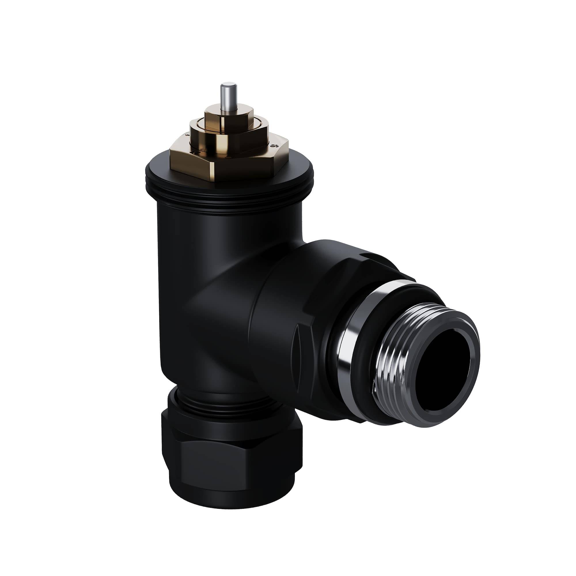 Набор термостатический угловой Royal Thermo Design Pro 15 мм M30x1.5 черный НС-1646650