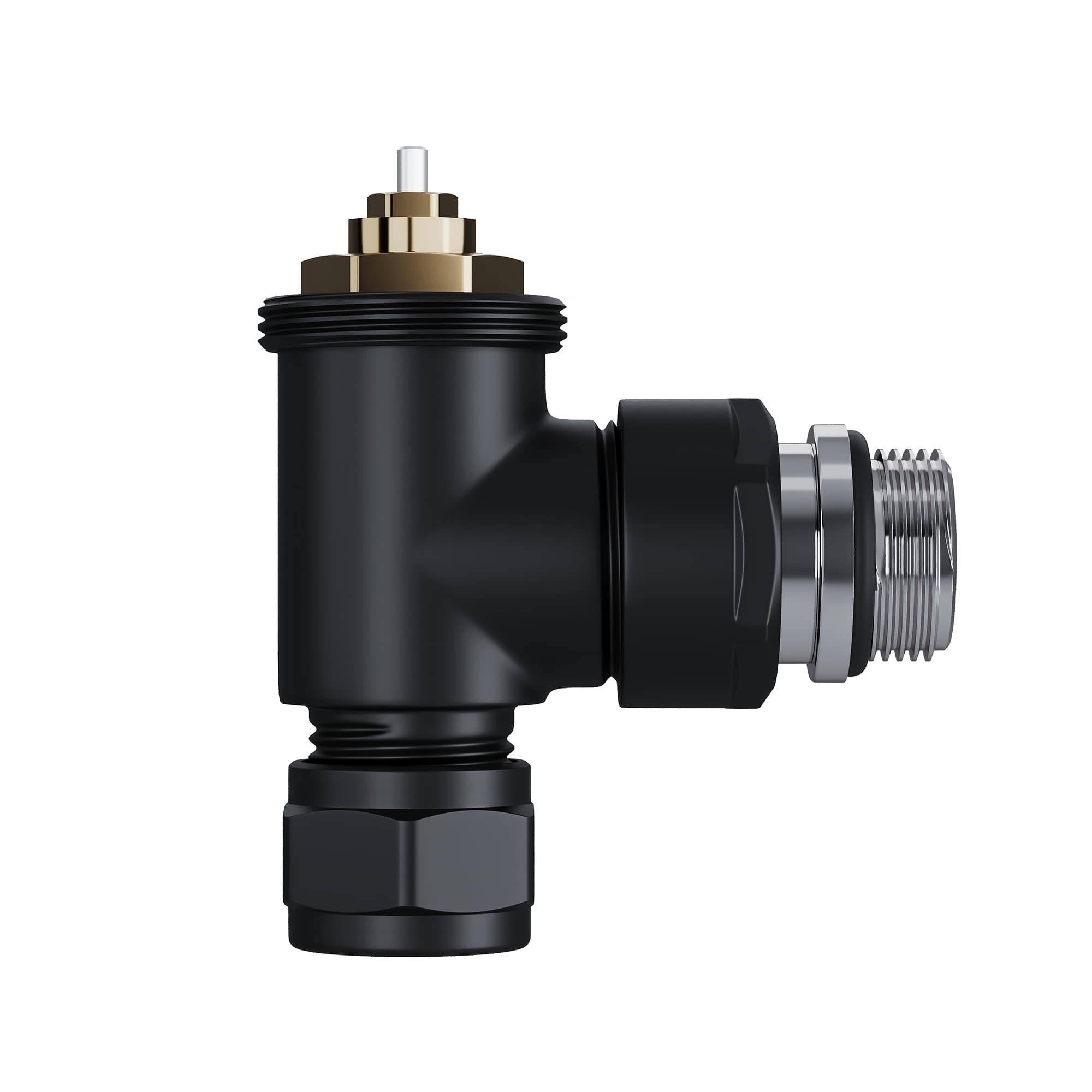 Набор термостатический угловой Royal Thermo Design Pro 15 мм M30x1.5 черный НС-1646650