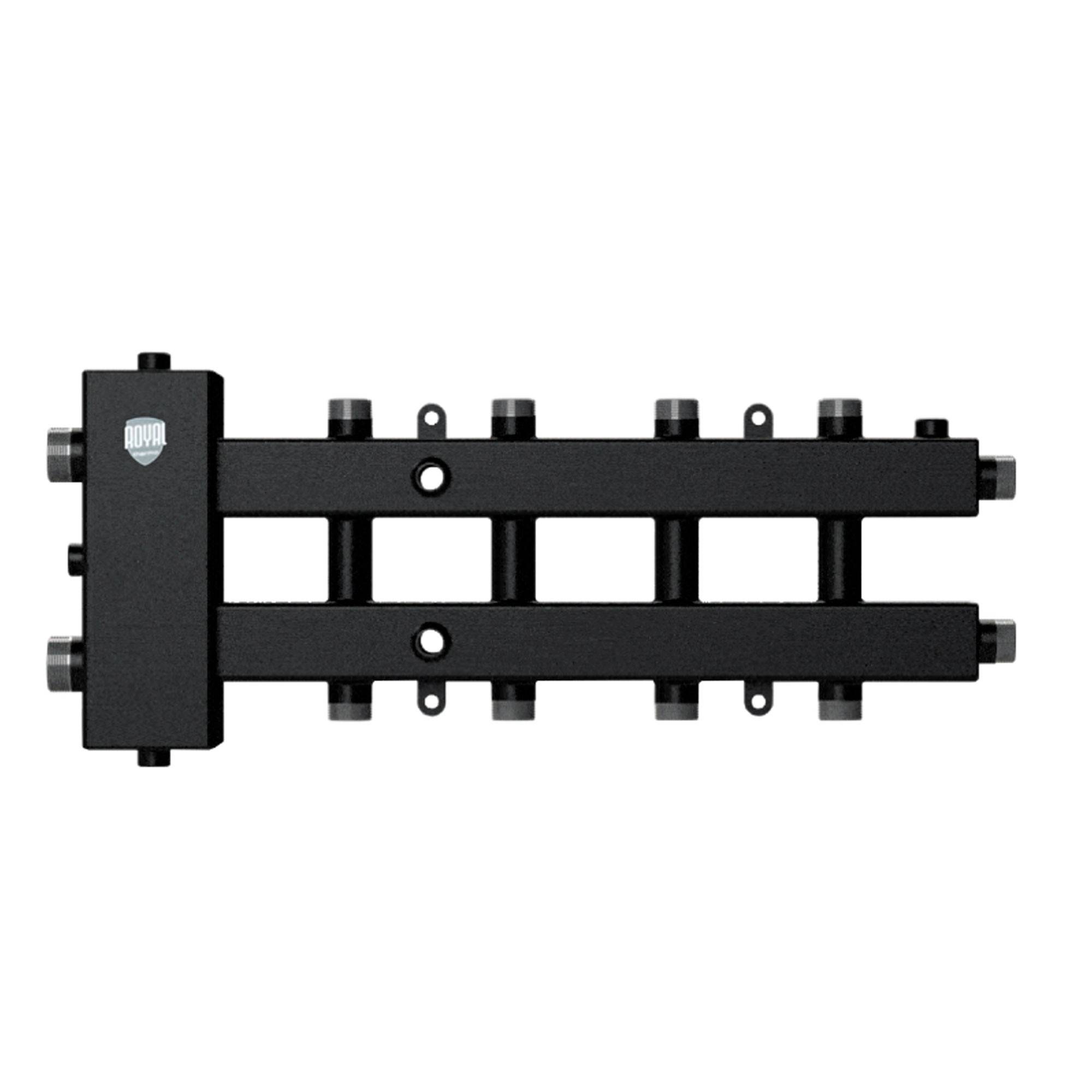 Блок коллекторный с гидрострелкой Royal Thermo 4-5 выходов 60 кВт RTE 50.044