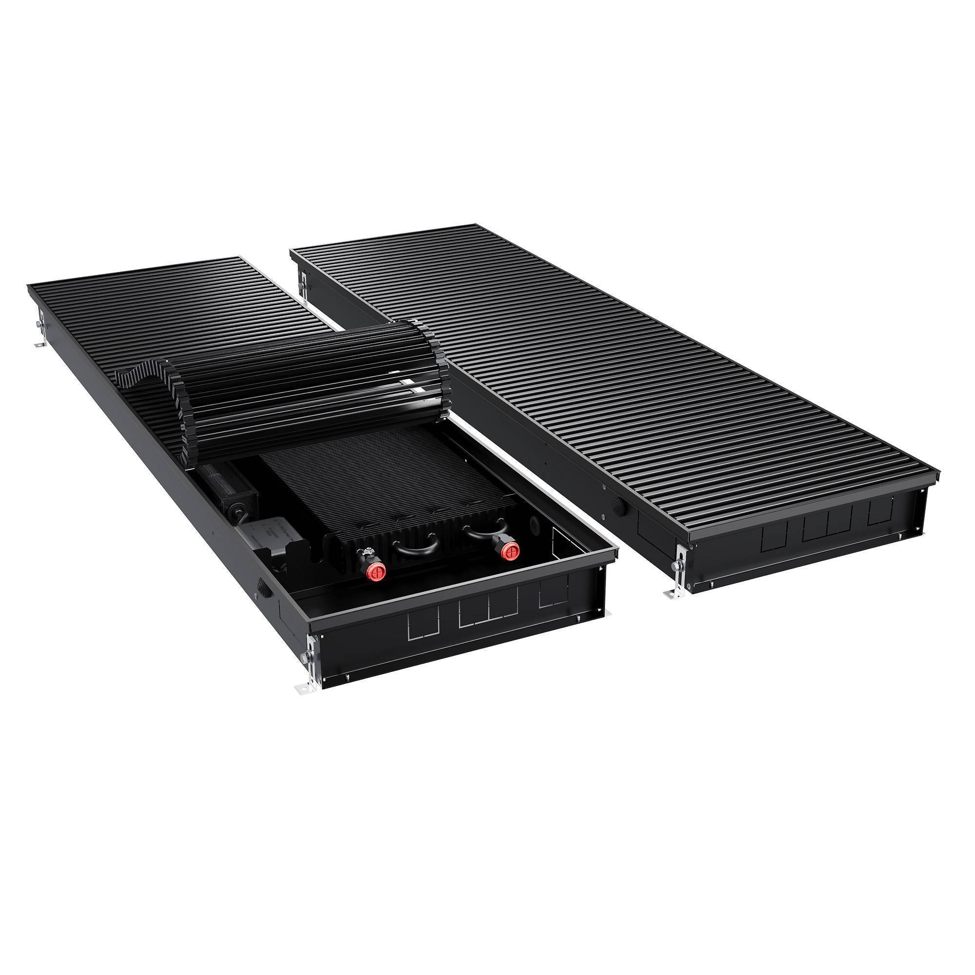 Конвектор внутрипольный Royal Thermo ATRIUM TURBO 90/400/2900 DG-U-BL инверторный черный НС-1665950