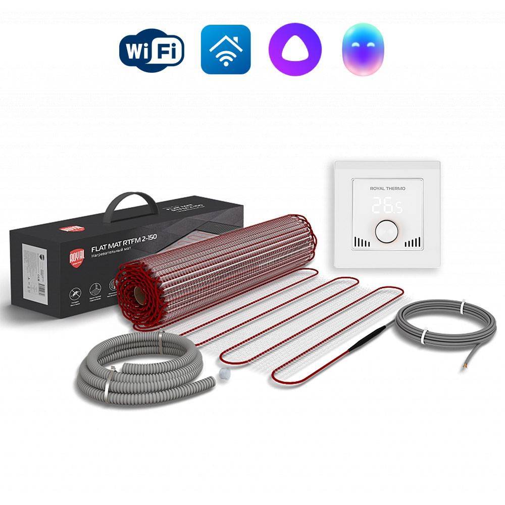 Нагревательный мат Royal Thermo Flat Mat RTFM 2-150-2,5 2,5 м² с терморегулятором RTI-16 RTFM 2-150-2,5 / RTI-16
