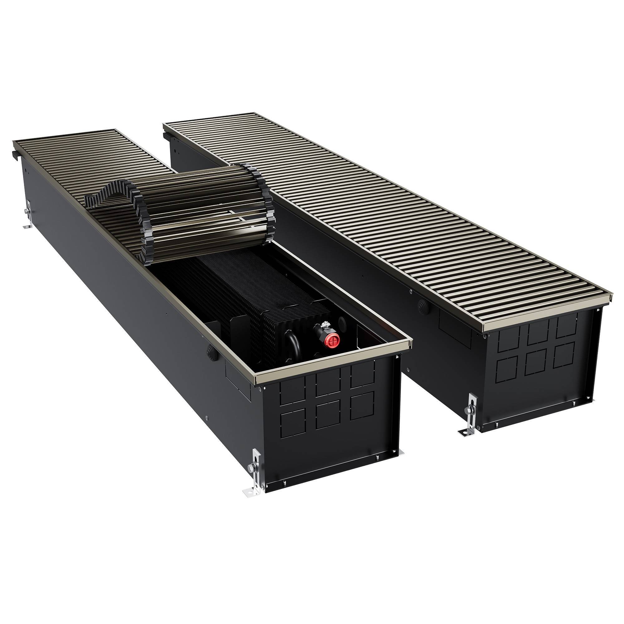 Конвектор внутрипольный Royal Thermo ATRIUM TURBO 190x250x1200 мм инверторный ATRIUM TURBO-190/250/1200-DG-U-DB