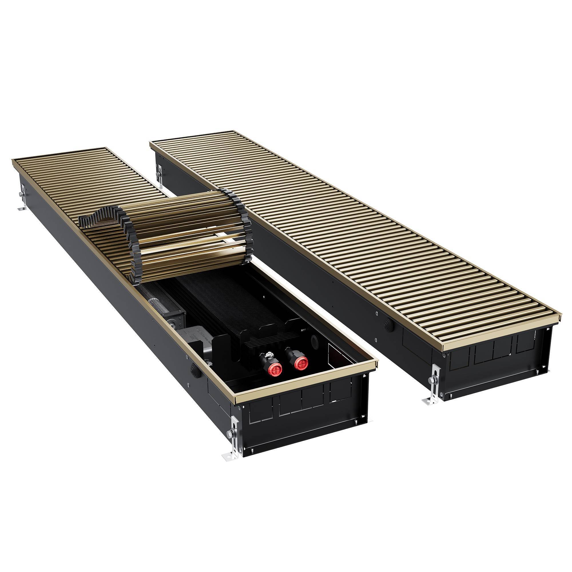 Конвектор внутрипольный Royal Thermo ATRIUM TURBO 110x250x1200 мм инверторный Золото 1665653