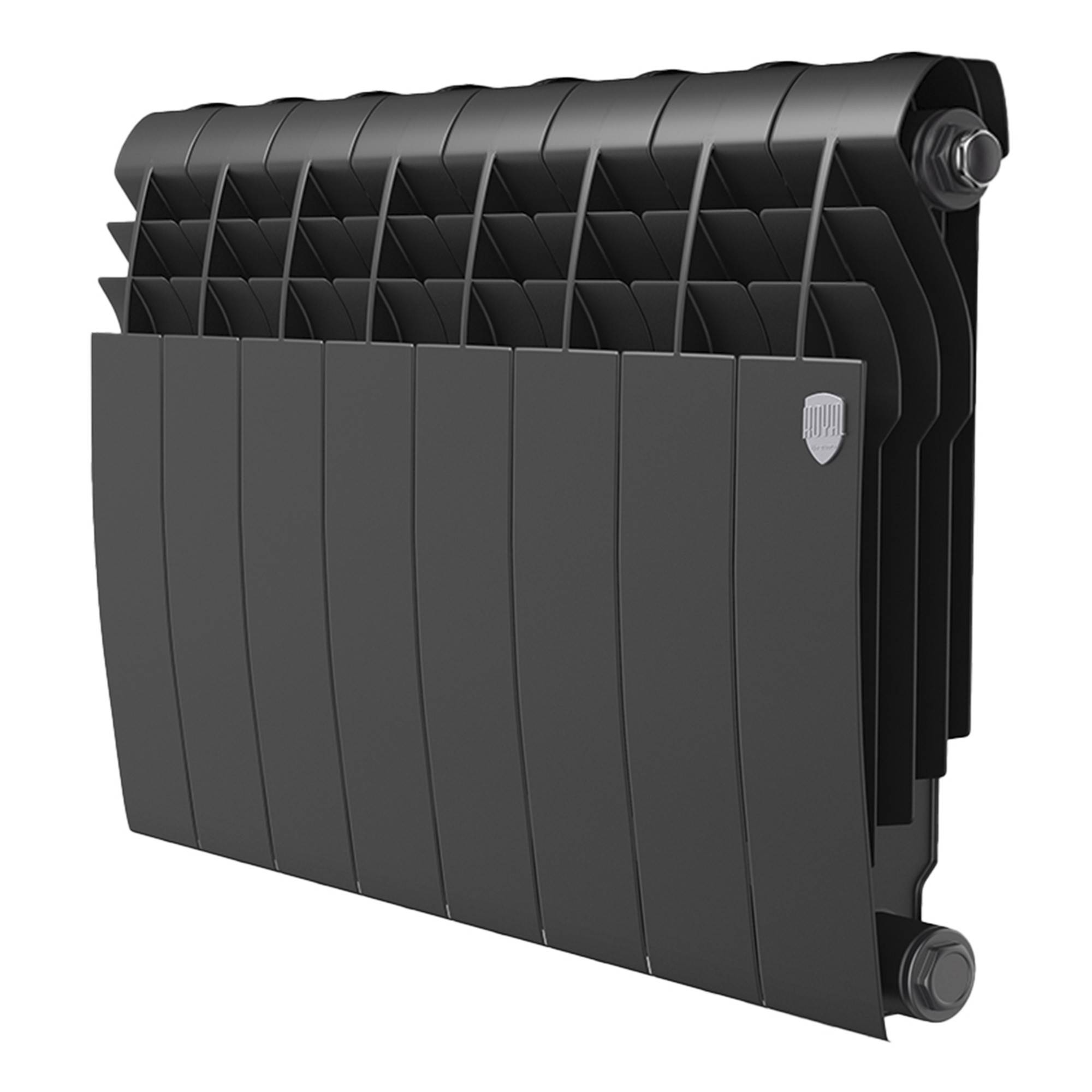 Радиатор биметаллический Royal Thermo BILINER 350 Noir Sable 8 секций боковое подключение НС-1682259