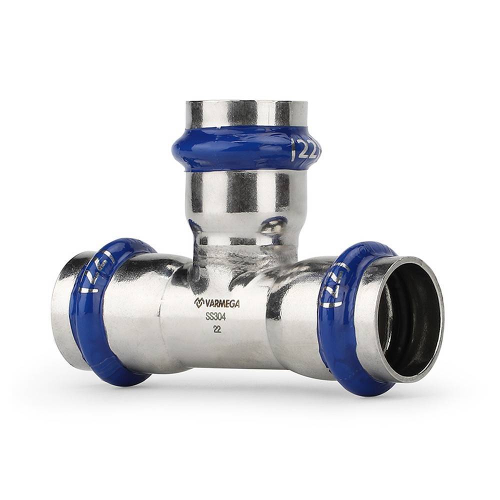 Тройник раструбный равносторонний VARMEGA Inox Press 42 мм VM718424242