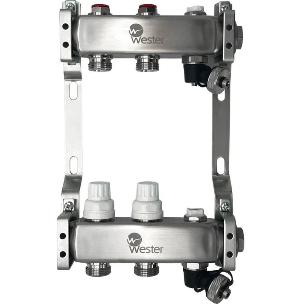 Коллекторный блок из нержавеющей стали Wester S 1x3/4 2 выхода MUVS2134