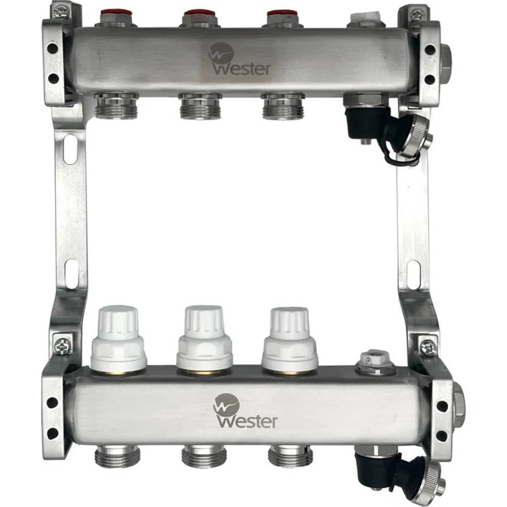 Коллекторный блок из нержавеющей стали Wester S 1x3/4 3 выхода MUVS3134