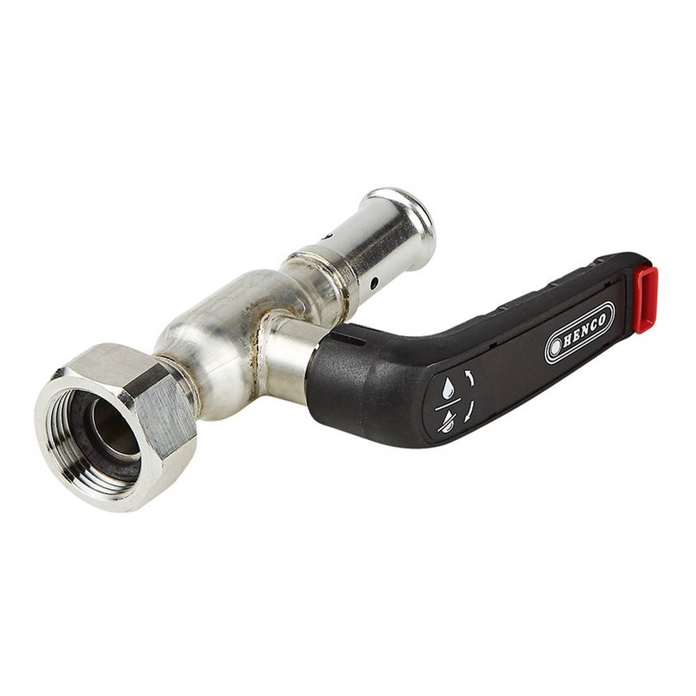 Кран шаровой Henco из нержавеющей стали пресс-накидная гайка 16x3/4 17-1606-M