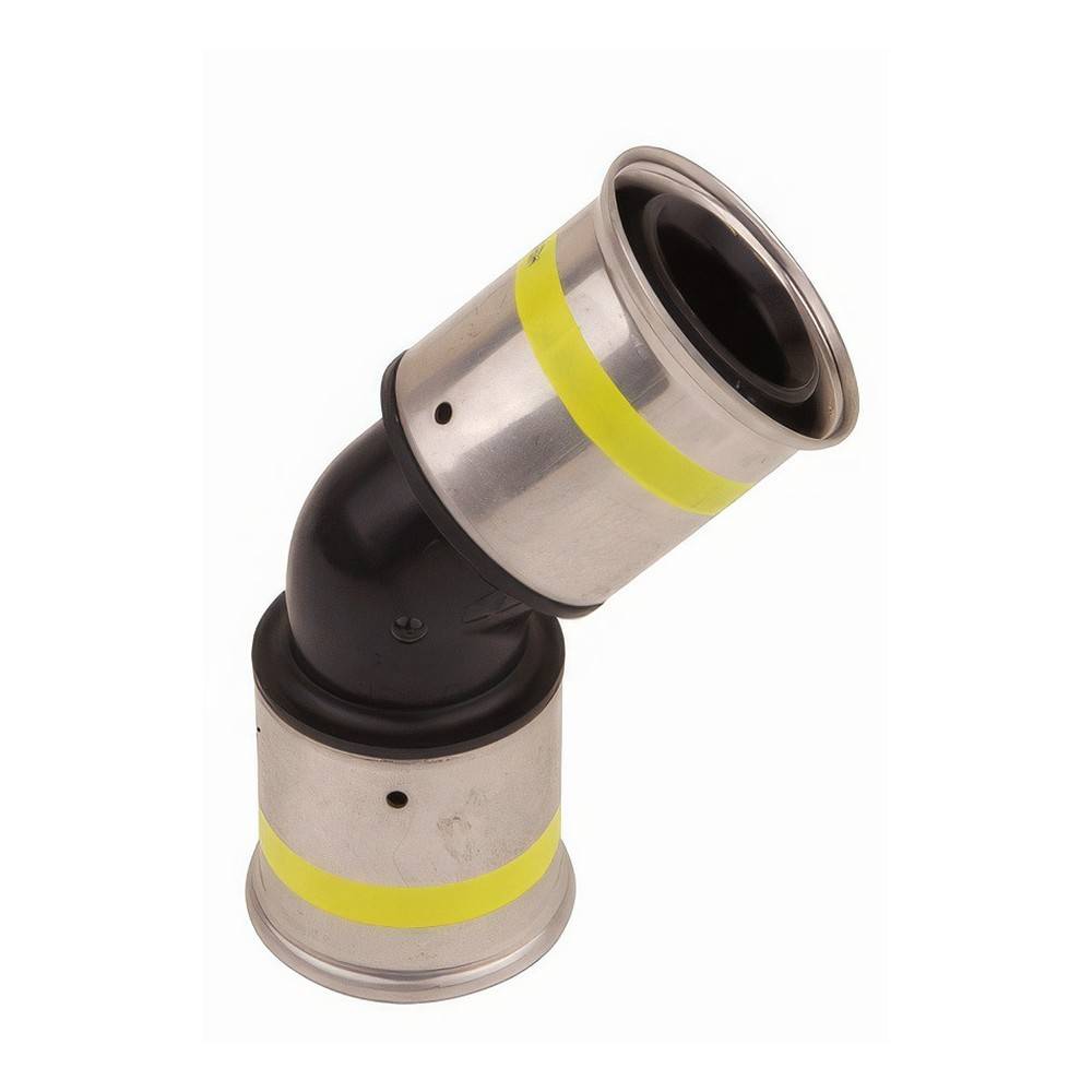 Угольник 45° HENCO PVDF пресс для газа 40x40 мм 18G-4040