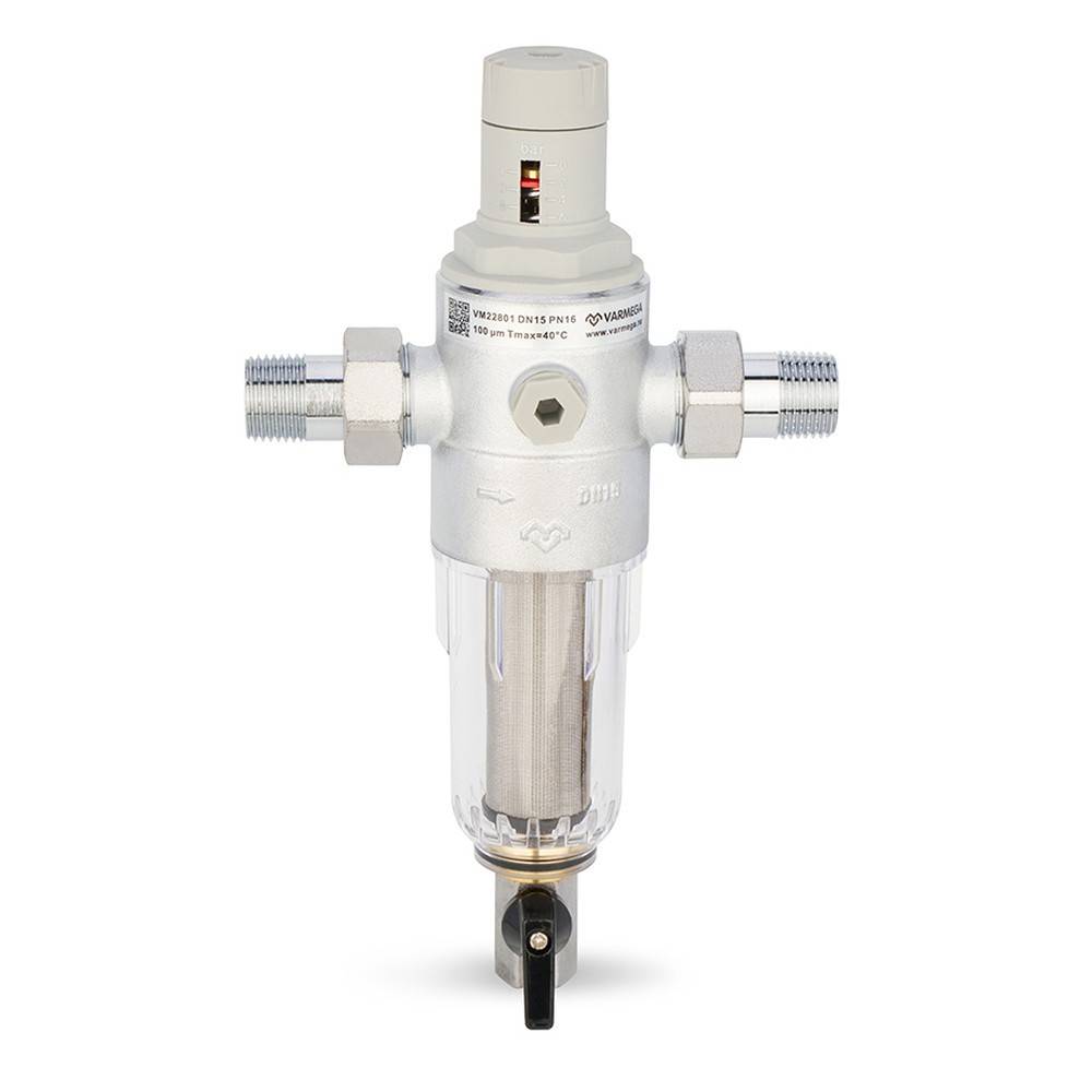 Фильтр сетчатый промывной комбинированный VARMEGA 1/2 PN16 для ХВС VM22801