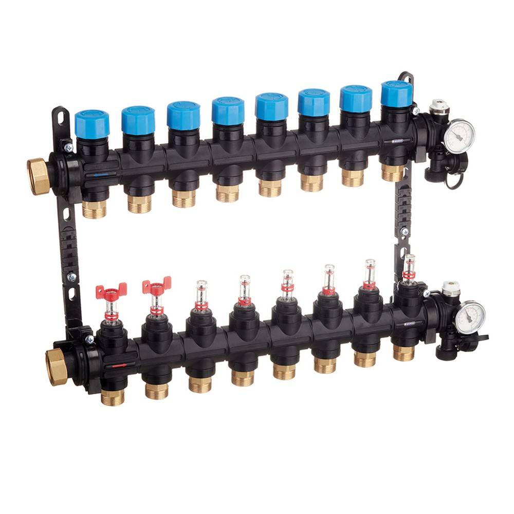 Коллекторная группа Henco MDK 1 x 8 x 3/4 EK композитная с расходомерами и термометрами MDK-08