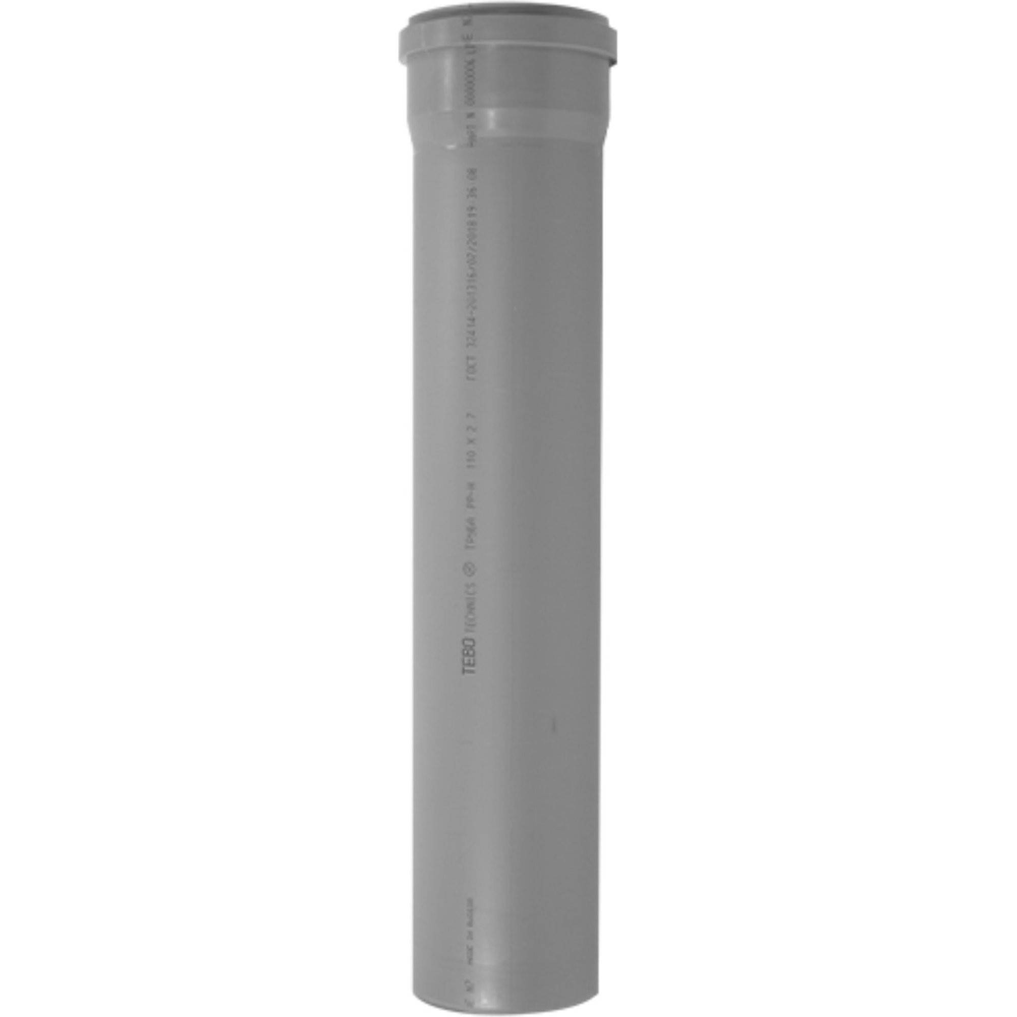 Труба канализационная внутренняя TEBO 32х1000 мм серая 013010105